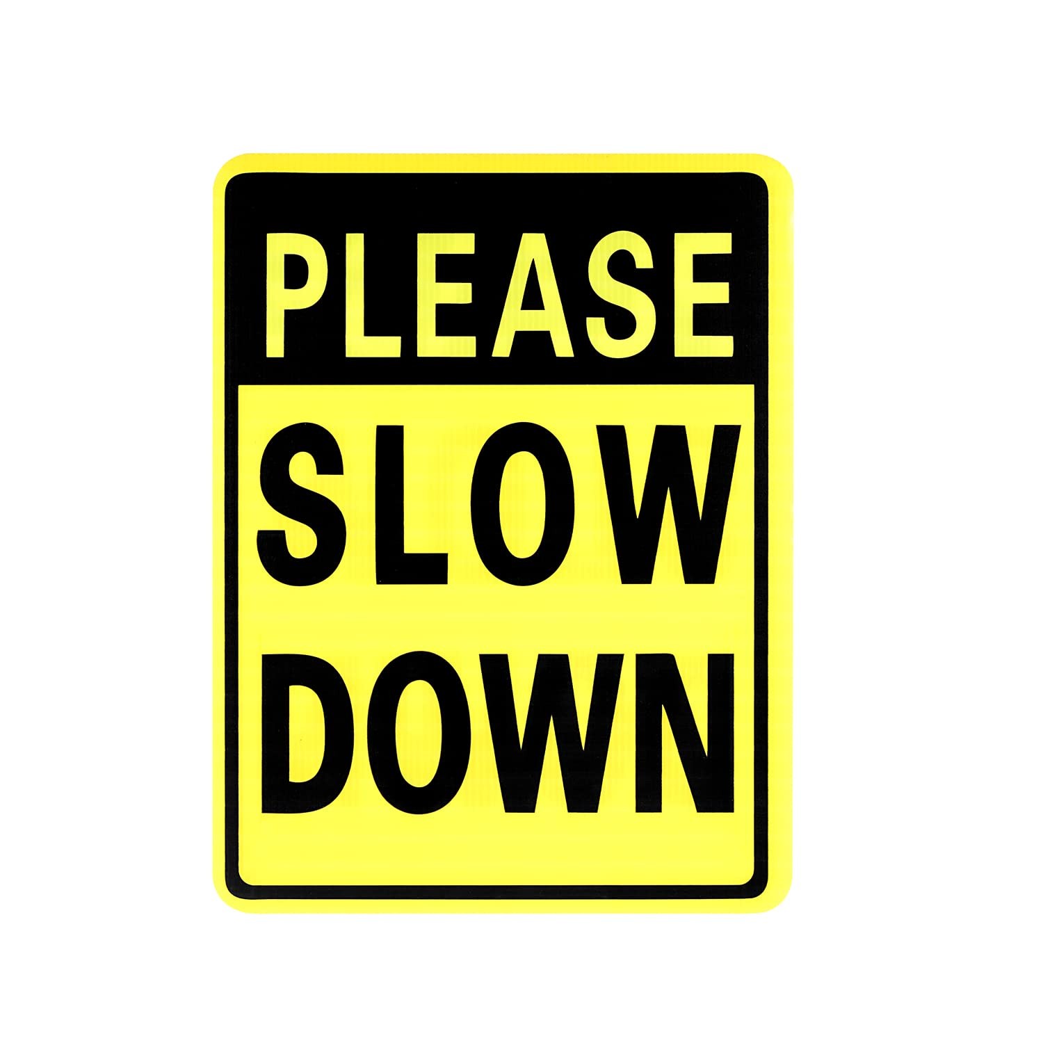 16×12 Inch/25 Inch High Please Slow Down Yard Signs Double Sided 2 PCS