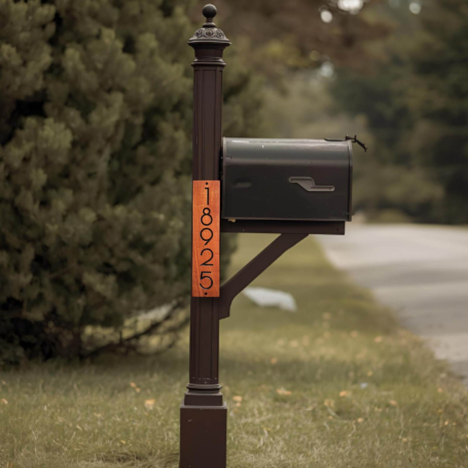 Mailbox Sign Carved Wood Home Street Numbers Address Plaque 15 Inch Post Custom