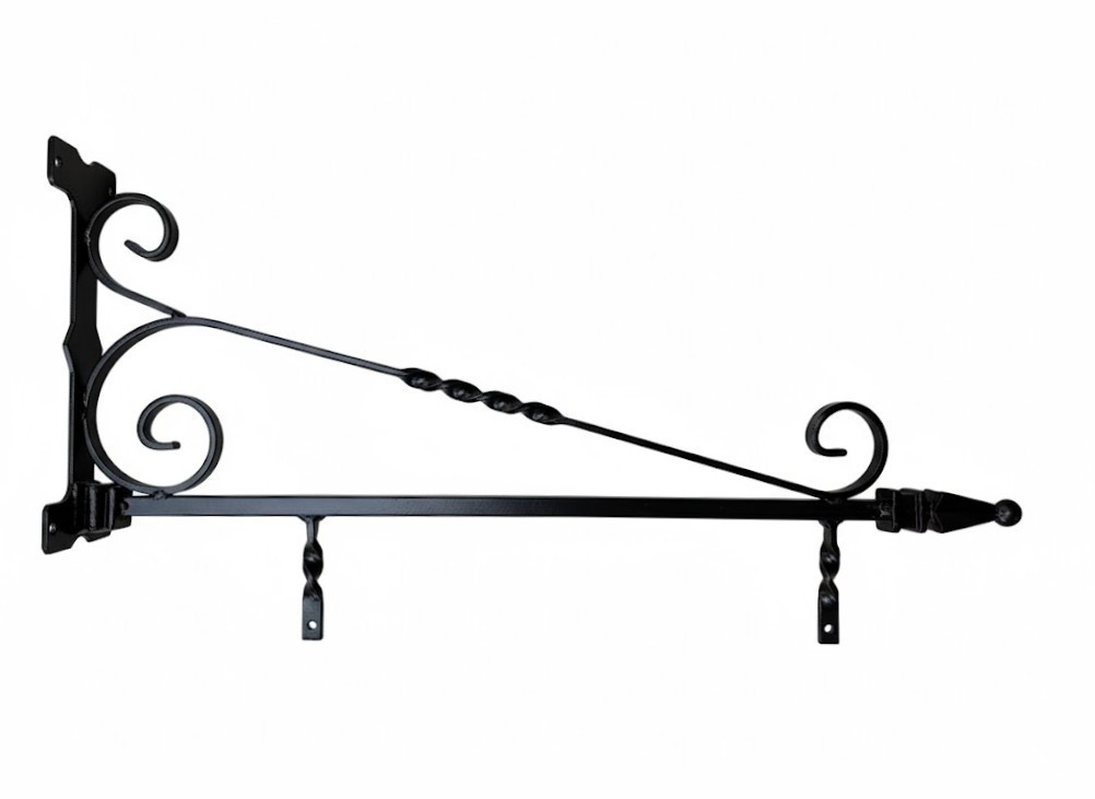Iron Hanging Sign Bracket. 10in x 24in. Colonial Style. Decorative Sign Holder.