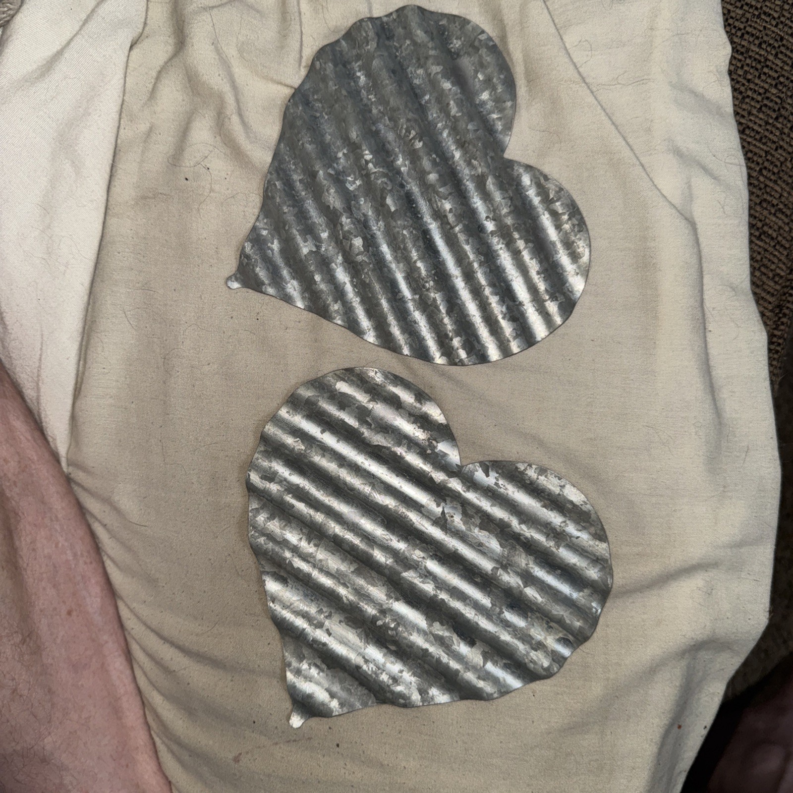 Galvanized Corrugated Metal Hearts 6” Wall Art Set Of (2)