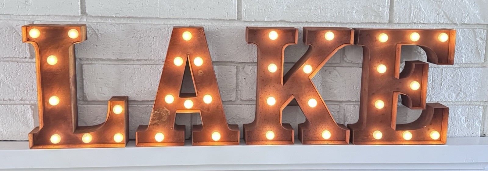 Light Up LAKE Sign Letters Home House Lakehouse Cabin Decor