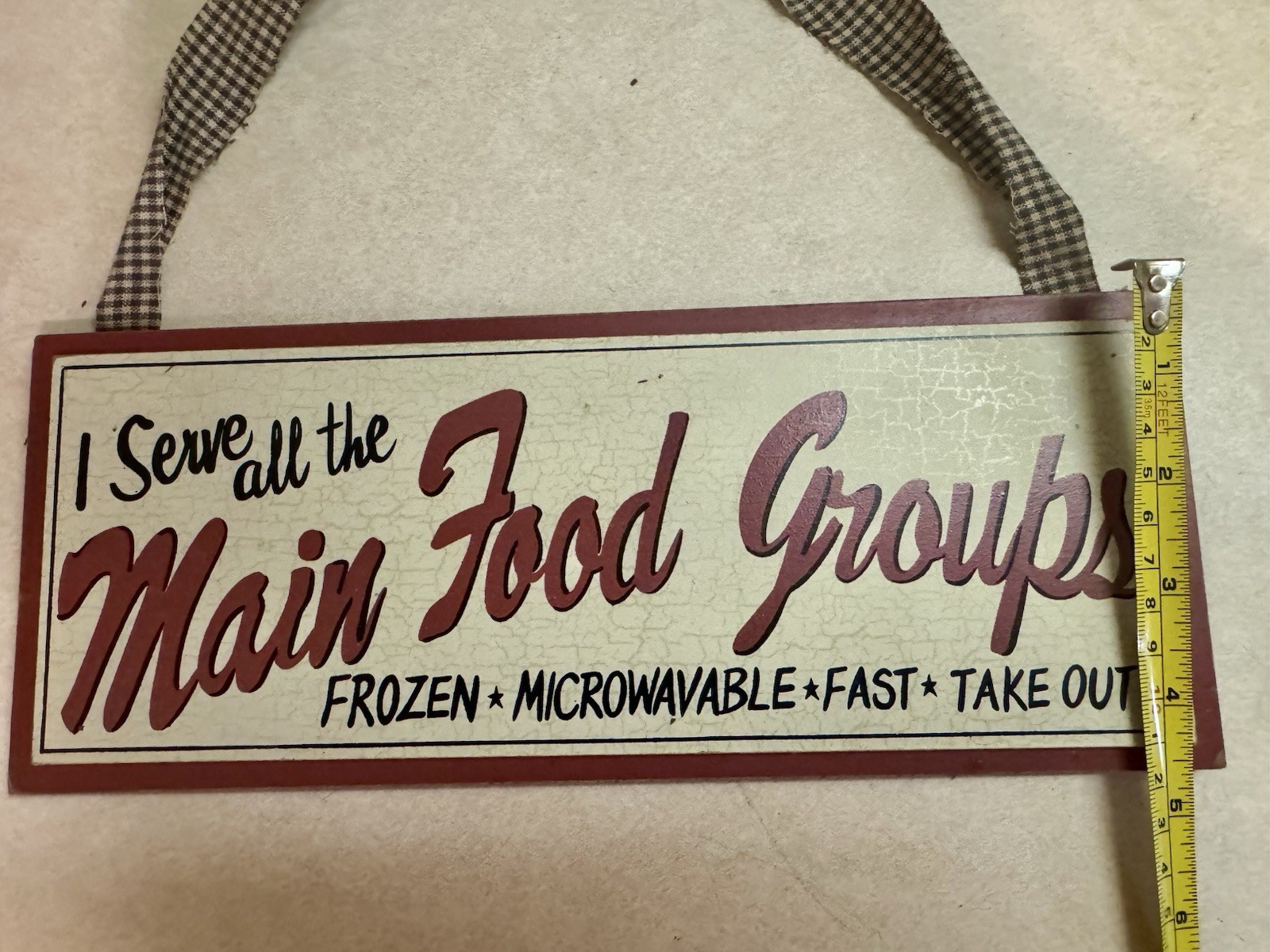 Humor Wood Kitchen Hanging Decorative Sign, Red White Black Plaque