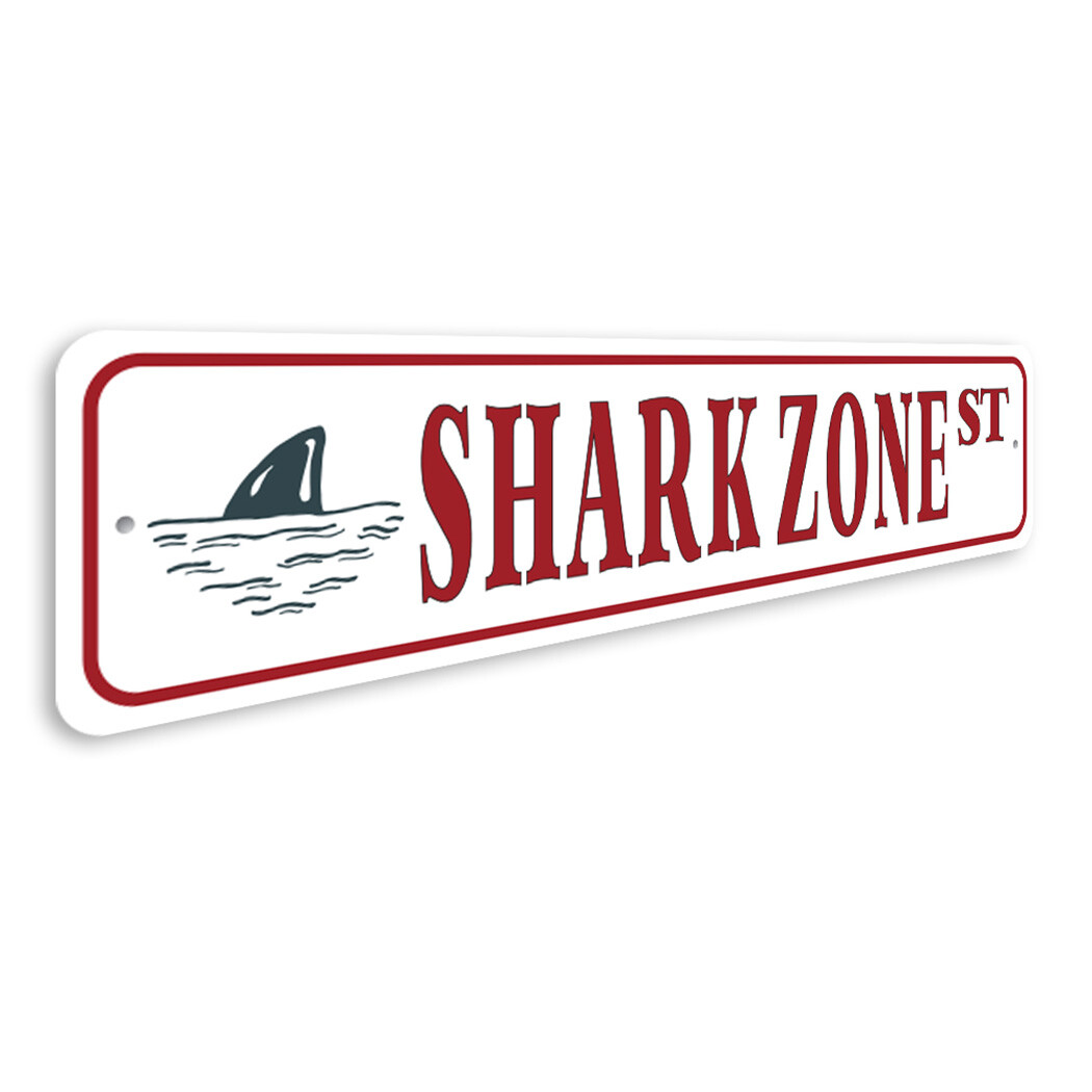 Shark Street Metal Sign