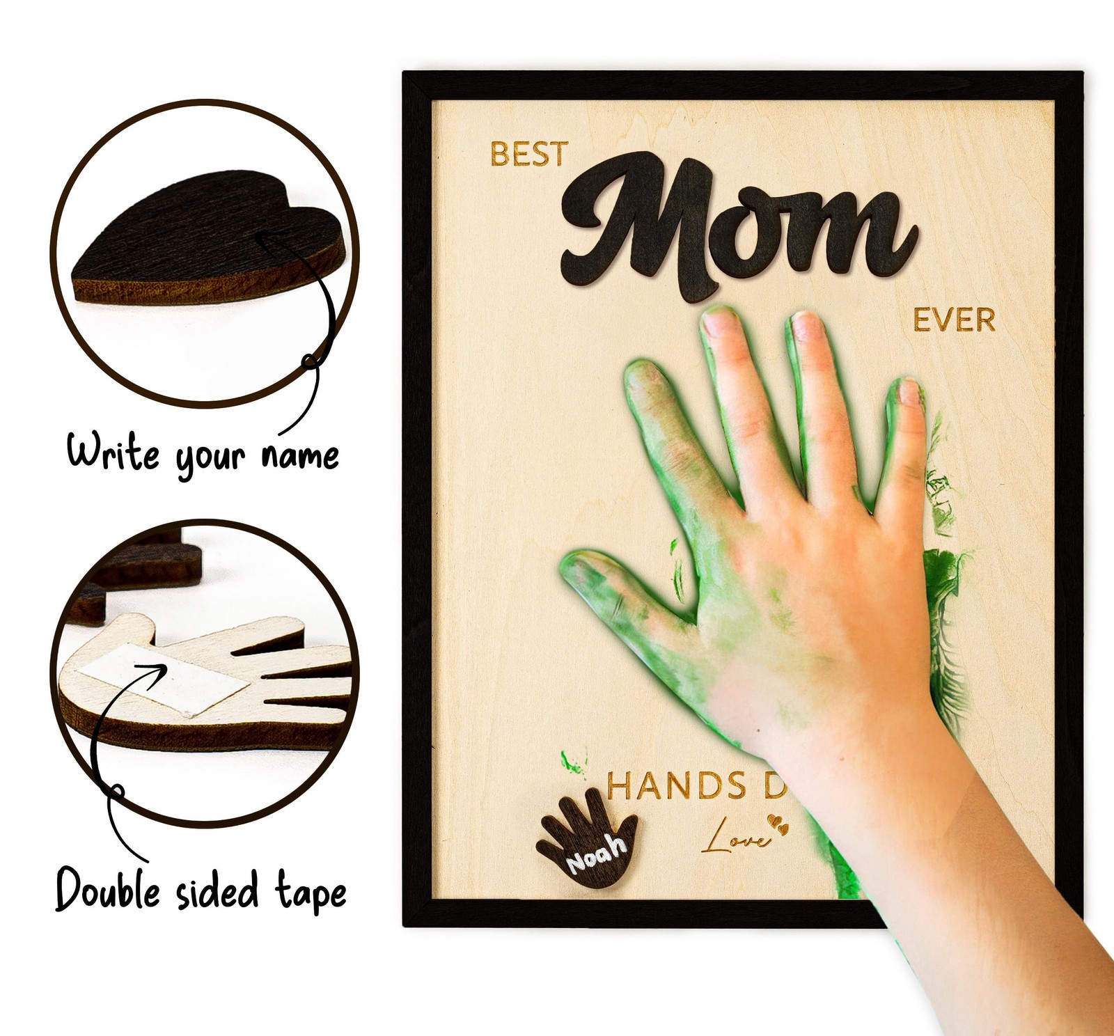 Mothers Day Gift DIY Handprint Frame, Best Mom Ever Gifts from Kids, Daughter…