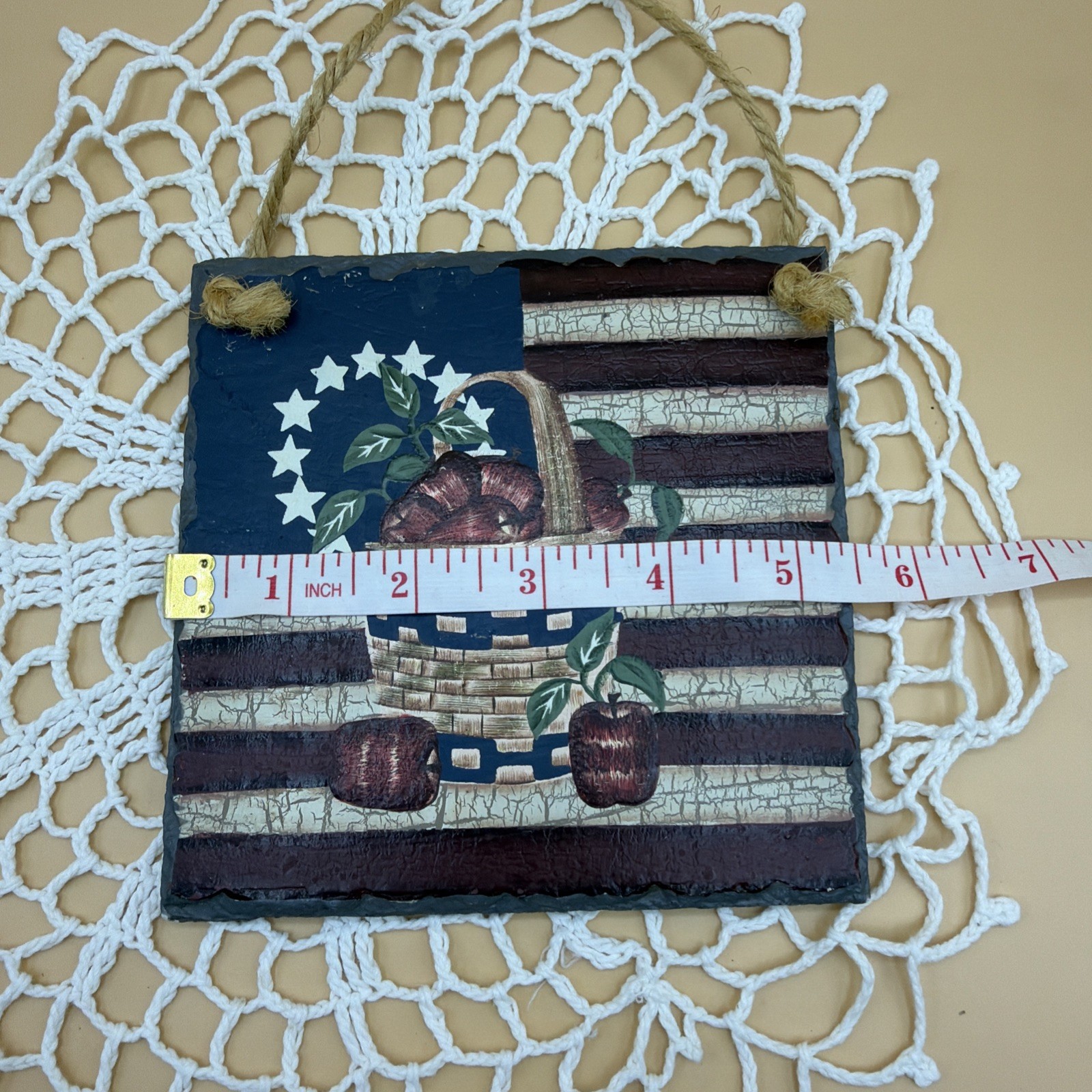 Unbranded Slate Wall Decor American USA Cottagecore Country 5.5×5.5 Flag