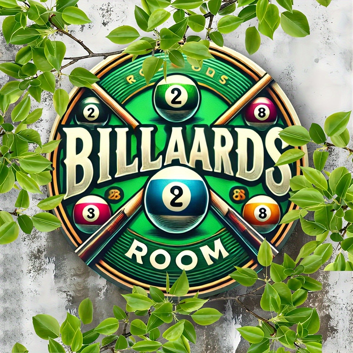 Tin Metal Signs Vintage Billiards Metal Aluminum Wall Art Sign,8x8inch (20x20cm)