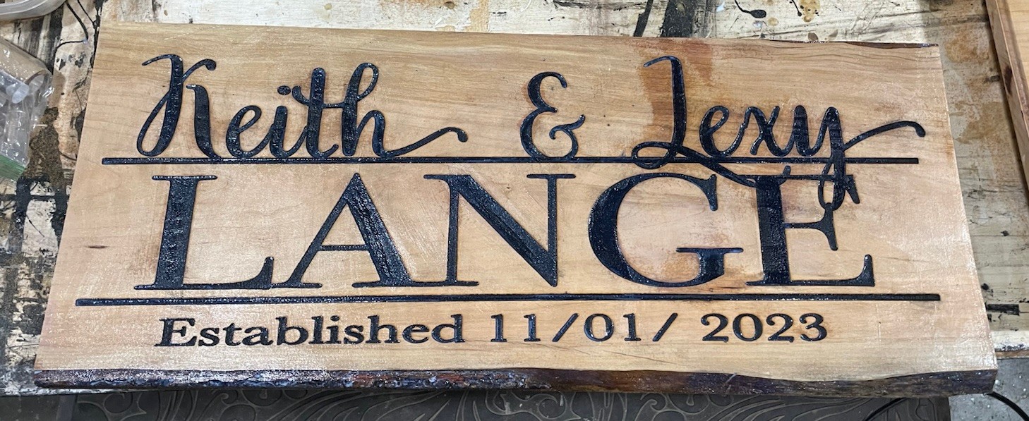 30” , Live Edge, Custom, Property Sign, Established
