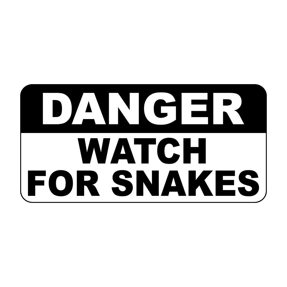 Danger Watch For Snakes Retro Vintage Style Metal Sign – 8 In X 12 In