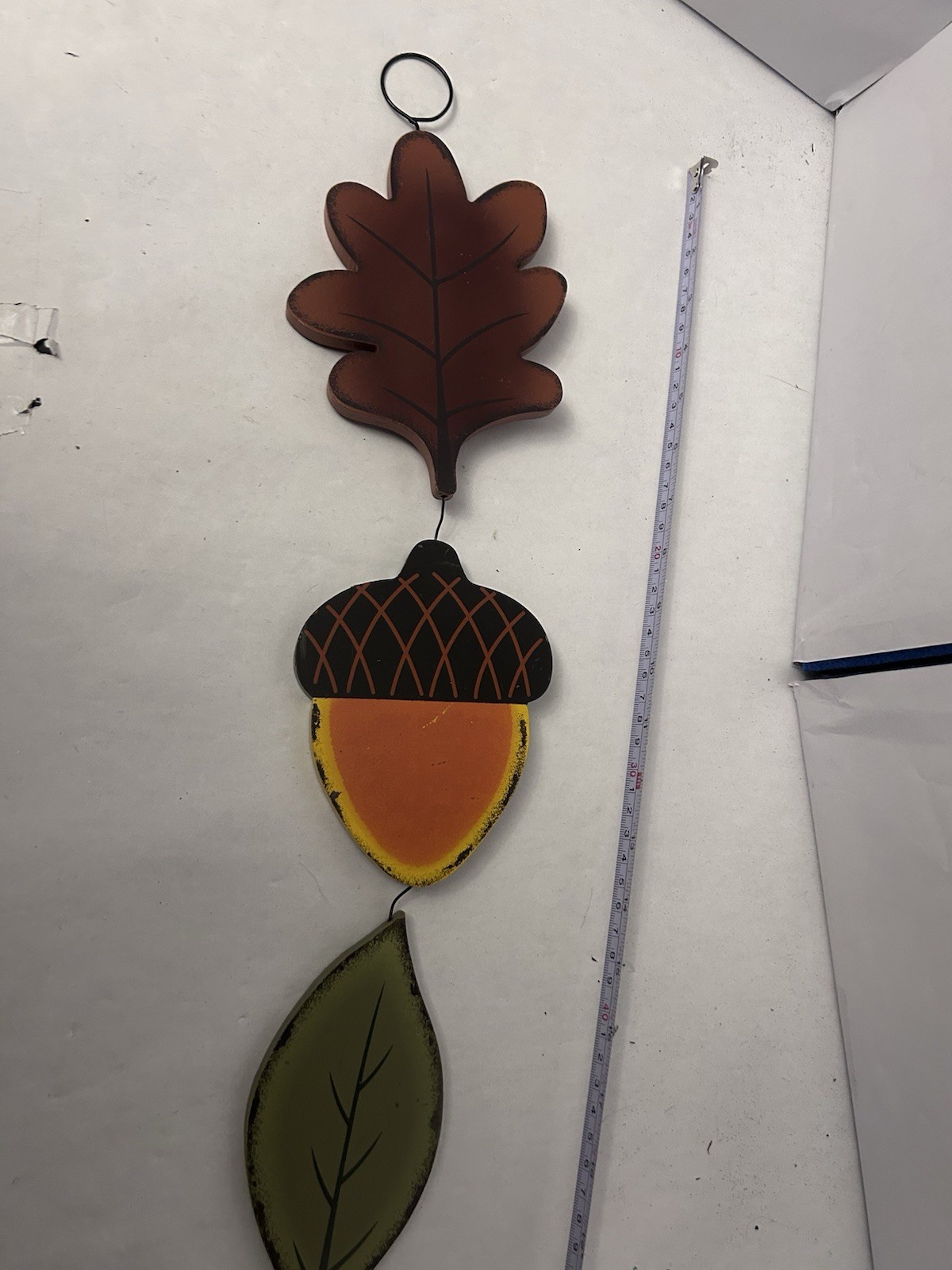 Fall Wall/Door Hanging Decor Wooden Leafs and Acorn Multicolor