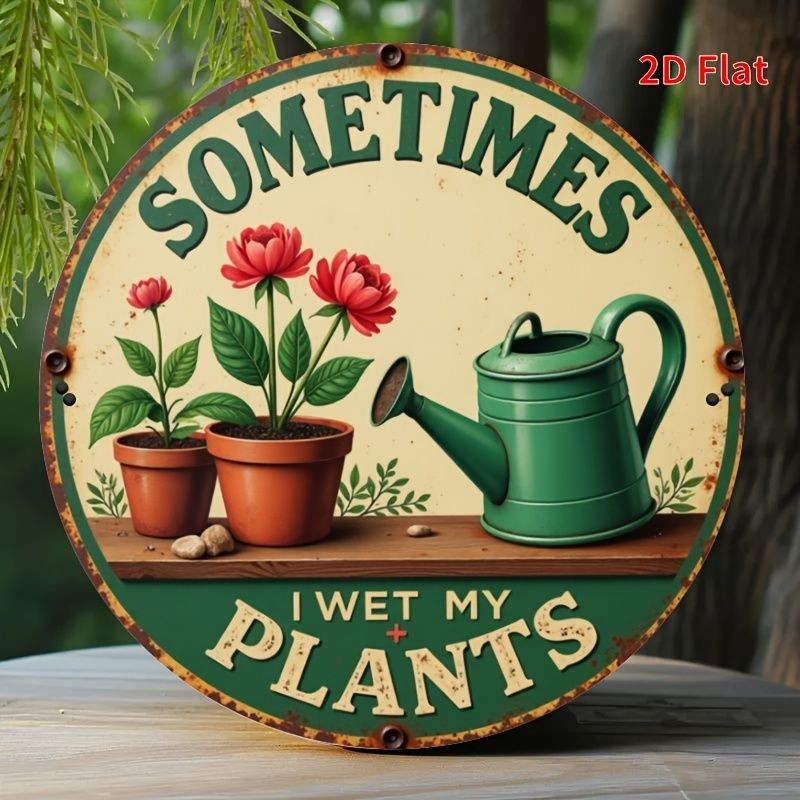 Sometimes I Wet My Plants Metal Sign Vintage Gardening Wall Art Hanging Decor