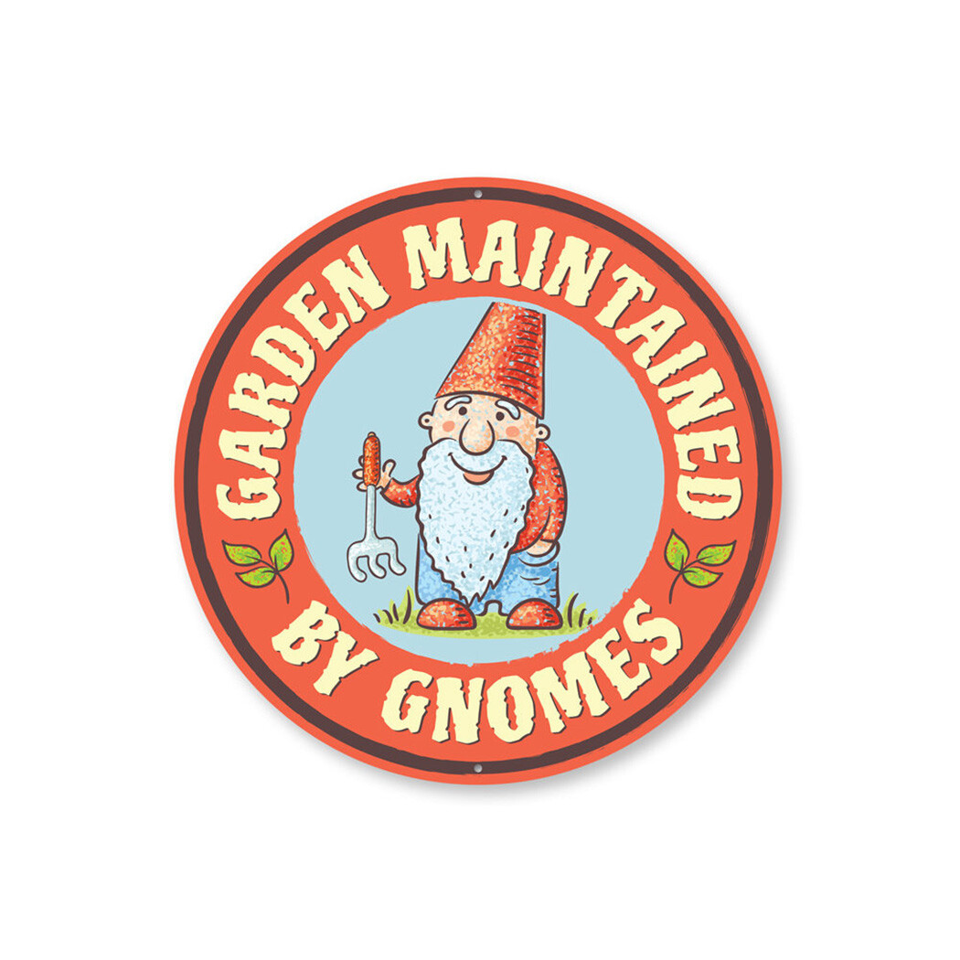 Gnome Sign, Backyard Sign, Garden Sign, Gardener Aluminum Metal Decor Sign