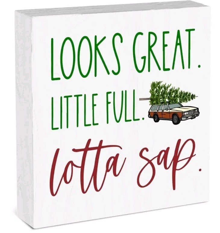 Christmas Tree Decorative Sign 5 x 5″ Home Decor Looks Great Lotta Sap