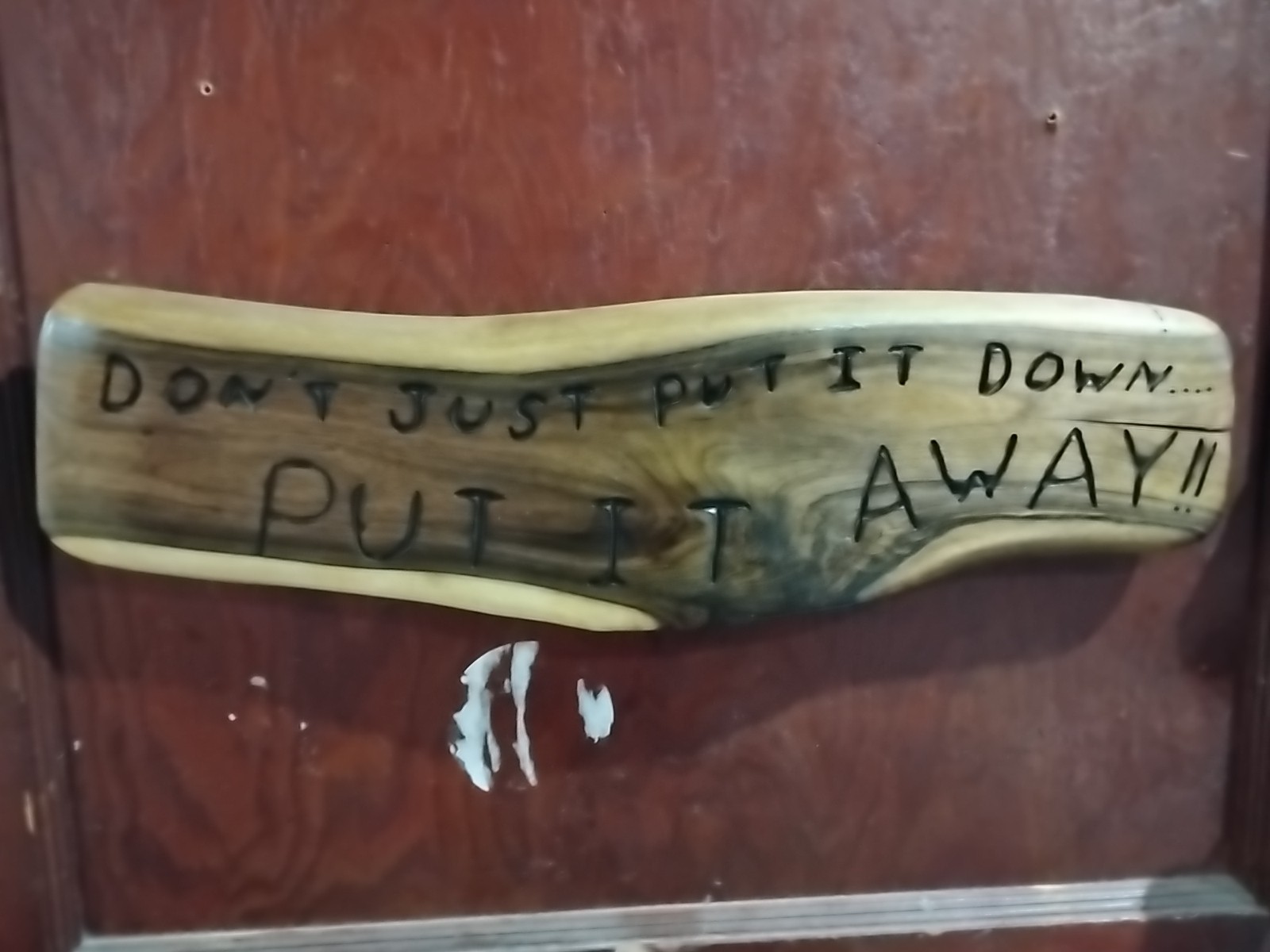 Solid Black Walnut Sign Workshop Chainsaw Ripped Cleanup Sign 19 x 4 2.5 lbs