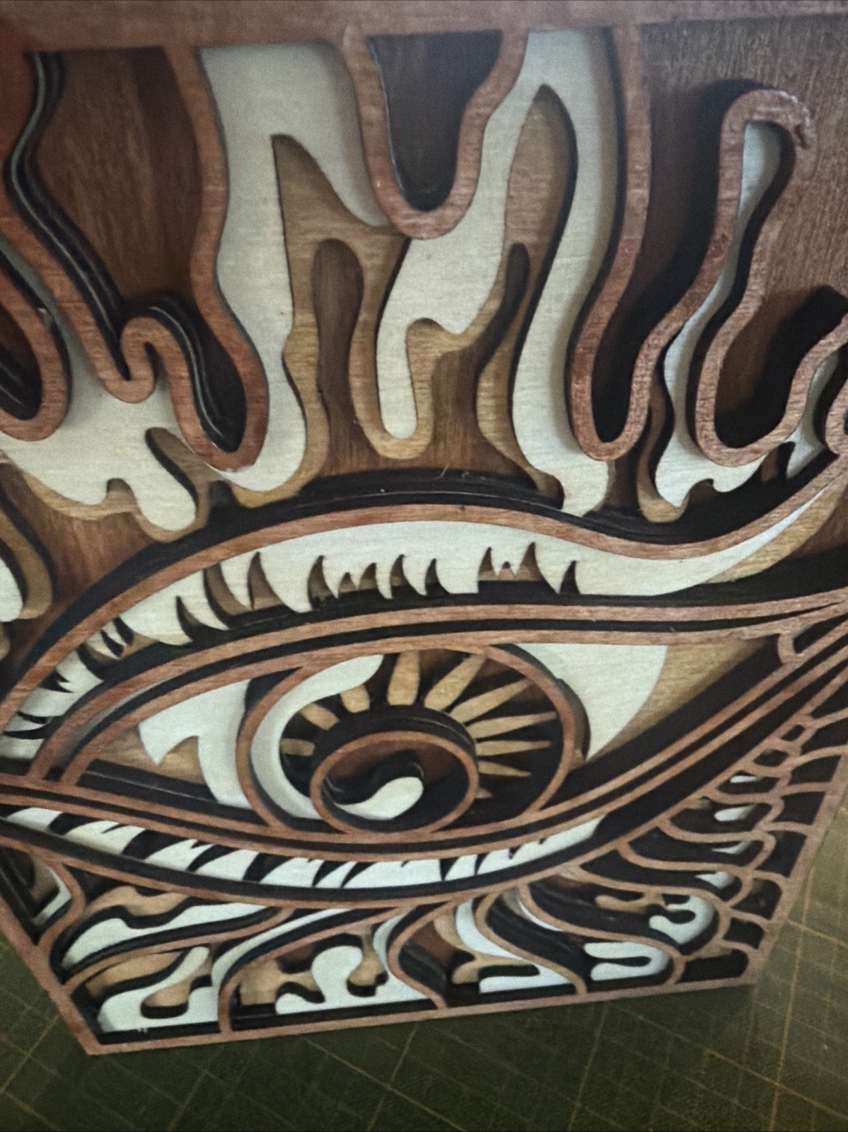 Mandala Eye MultiLayered Wood Wall Art 8×10 inches Handcrafted