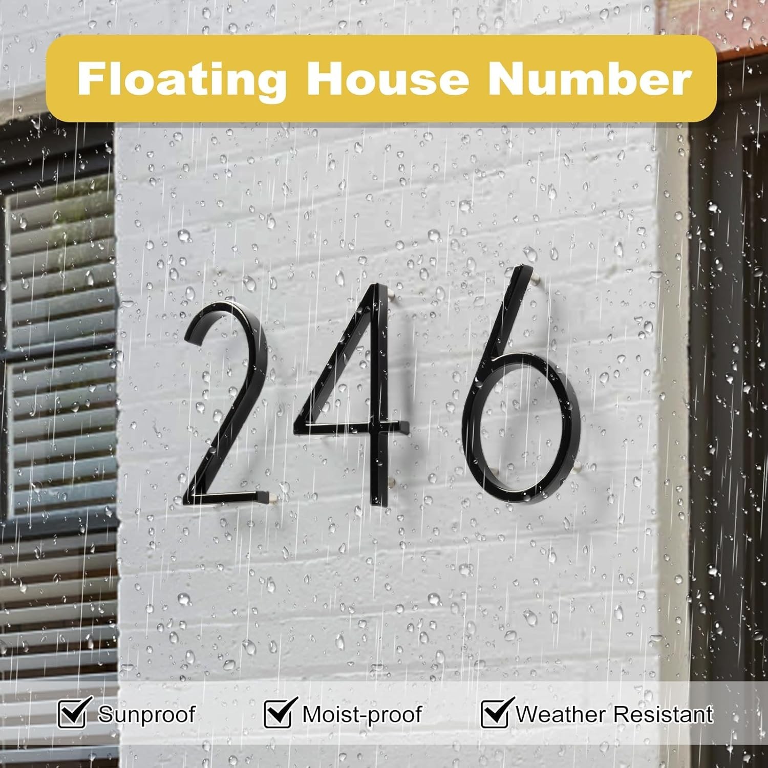 5″ Floating House Numbers for Outside, Metal Modern Address Numbers for House…
