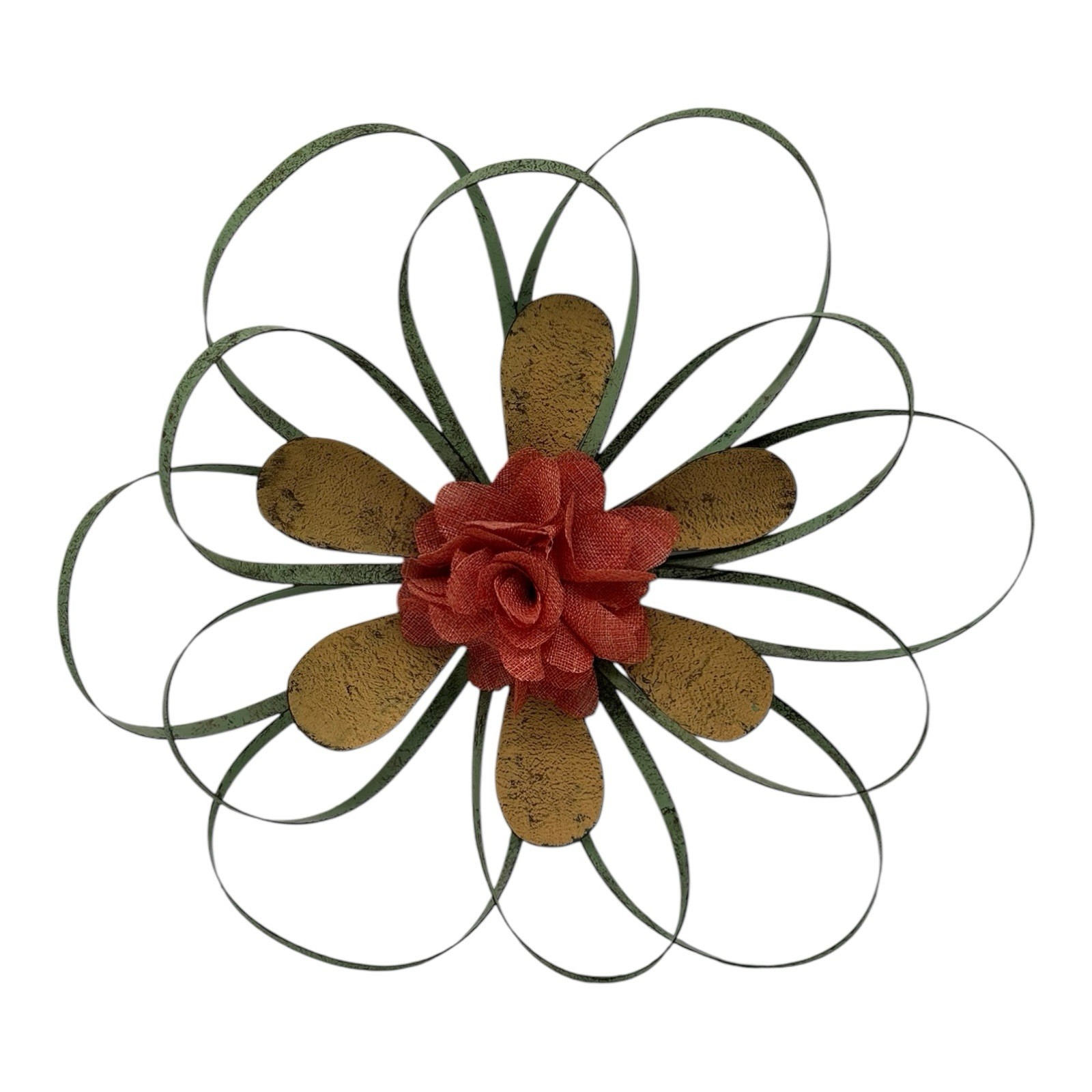 Multi Colored Metal Flower Wall Art Decor Hanging Indoor Home 16” x 16” x 3”