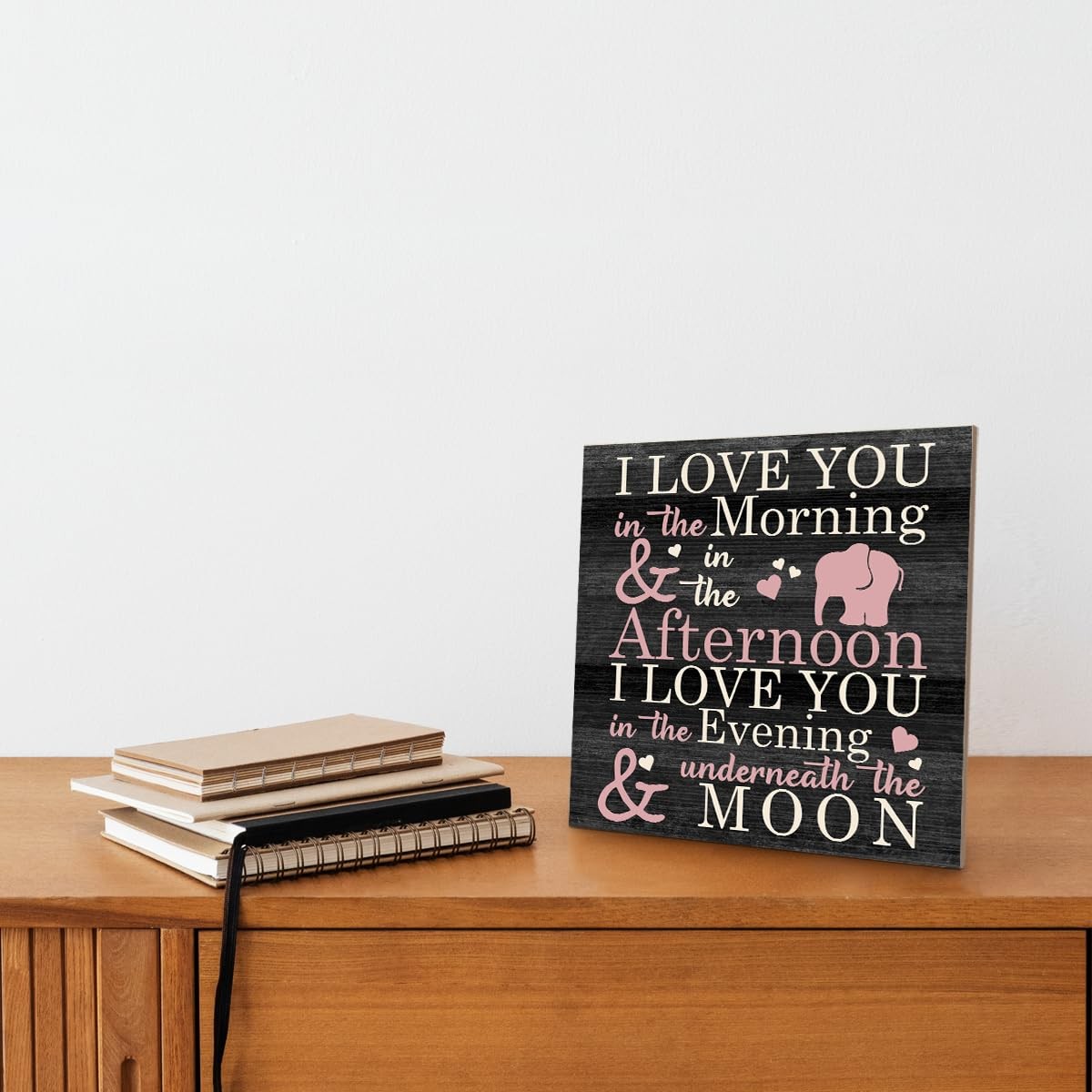Love Sign, Wood Plaque Table Art Sign 6.2 * 6.2inch, Elephant Wood Sign for N…