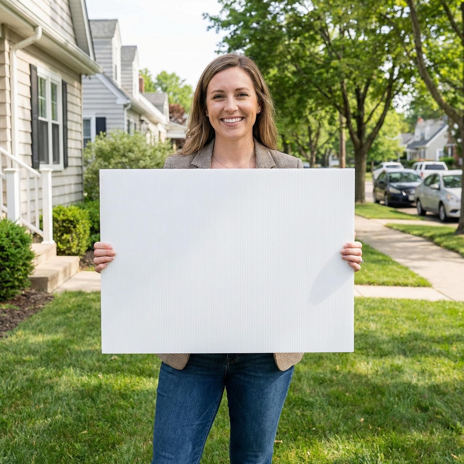 10 Large Blank Yard Signs with Stakes 18 x 24″,Corrugated Plastic Lawn Sign k…