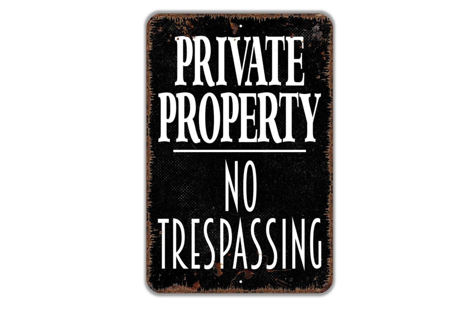 Private Property No Trespassing Sign | Rustic Wall Sign for Home, Ranch,