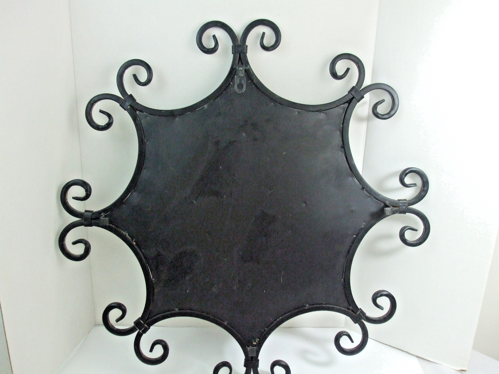 Large Fleur De Lis All Metal Wall Art Hanging Black/Bronze Shield Accent 24″ Vtg
