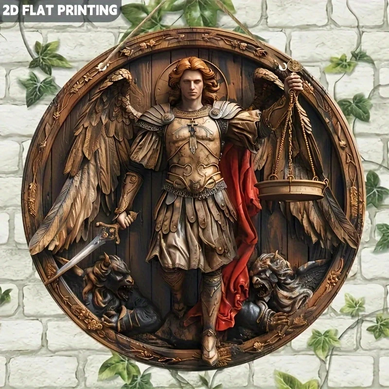 1PCS 2D Flat Home Decor Wooden Disc Angel Sub Series Holy Angel Redemption