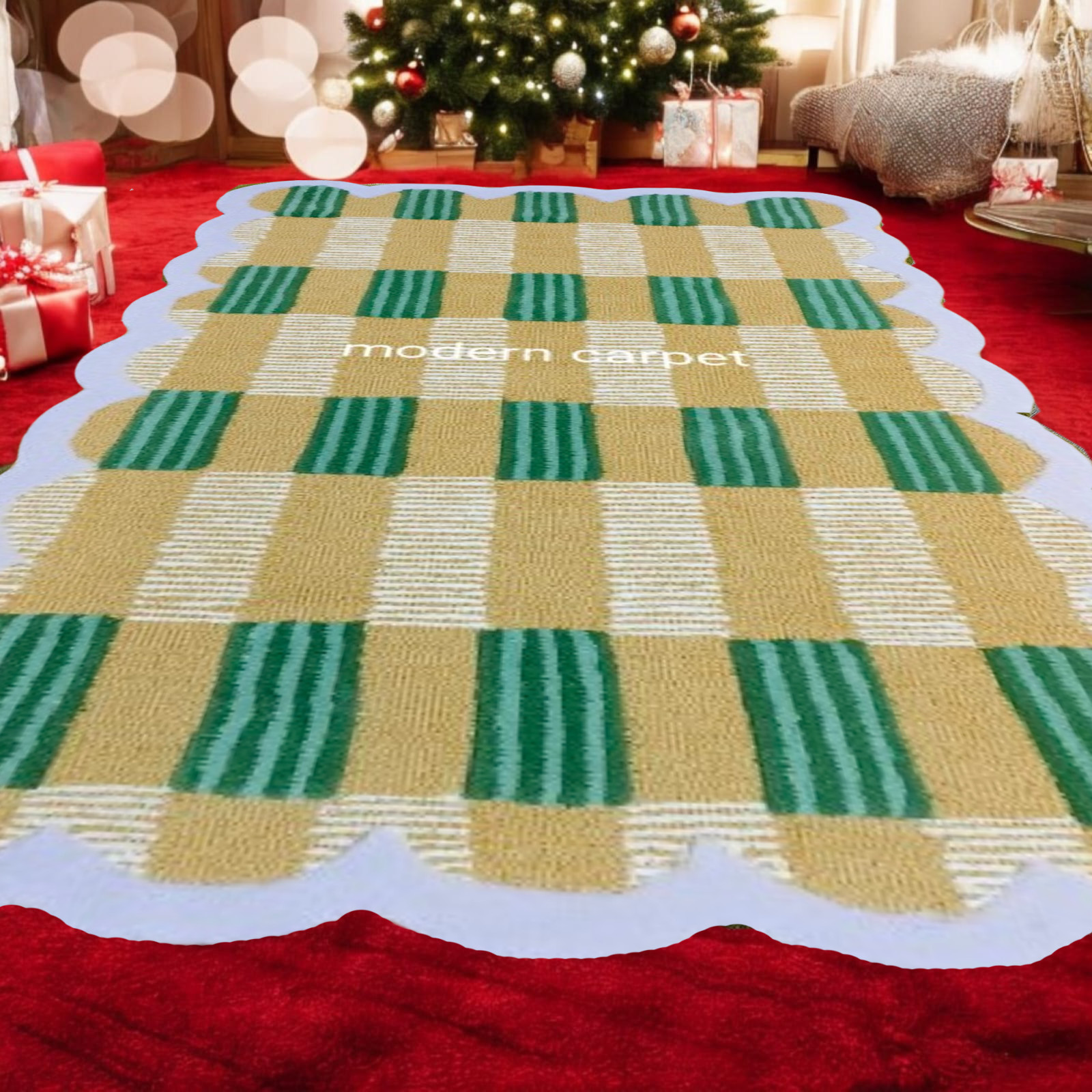 Anthropologie Matilda Goad & Co Light Green Handmade Tufted Woolen Area Rug 8×10