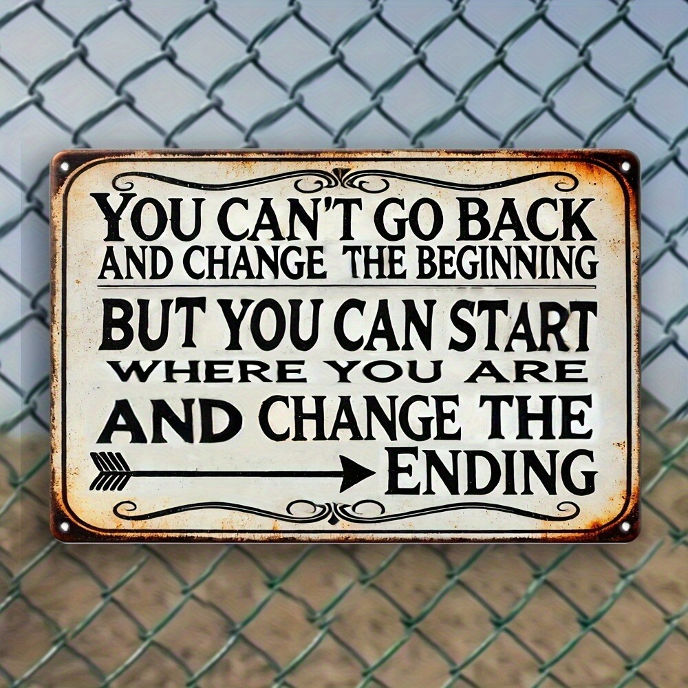 Vintage Retro Tin Sign Metal Plaque Inspirational Wall Art Positive Quote