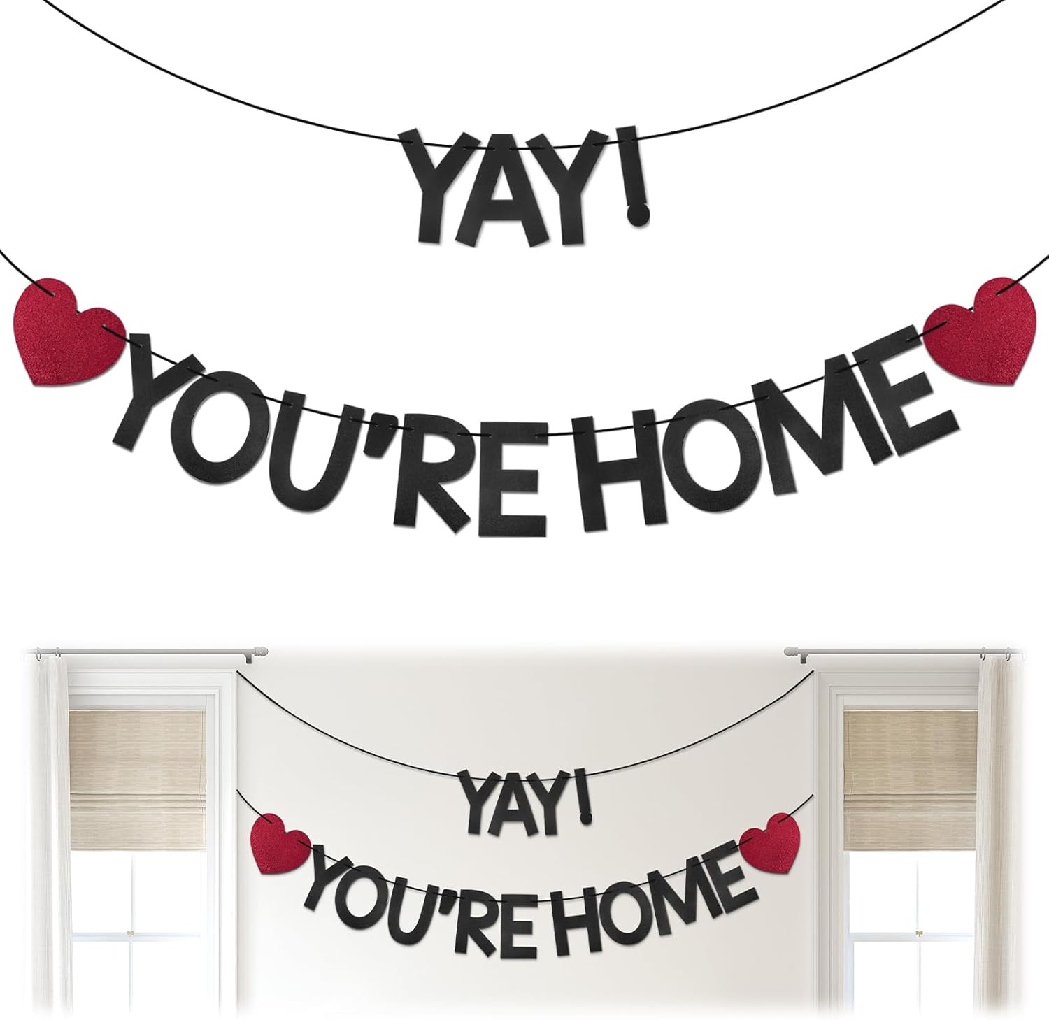 Yay! You’Re Home! Banner – Welcome Back to Home Sign, Welcome Home Decorations,