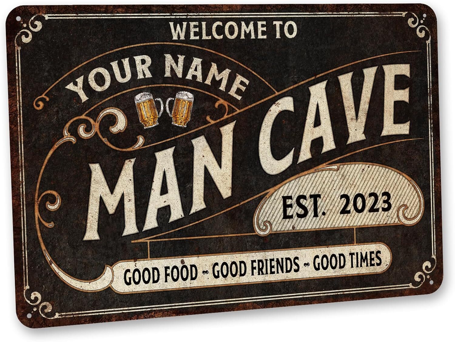 Chico Creek Signs Custom Man Cave Sign – Personalized Metal Wall Art & Home Deco