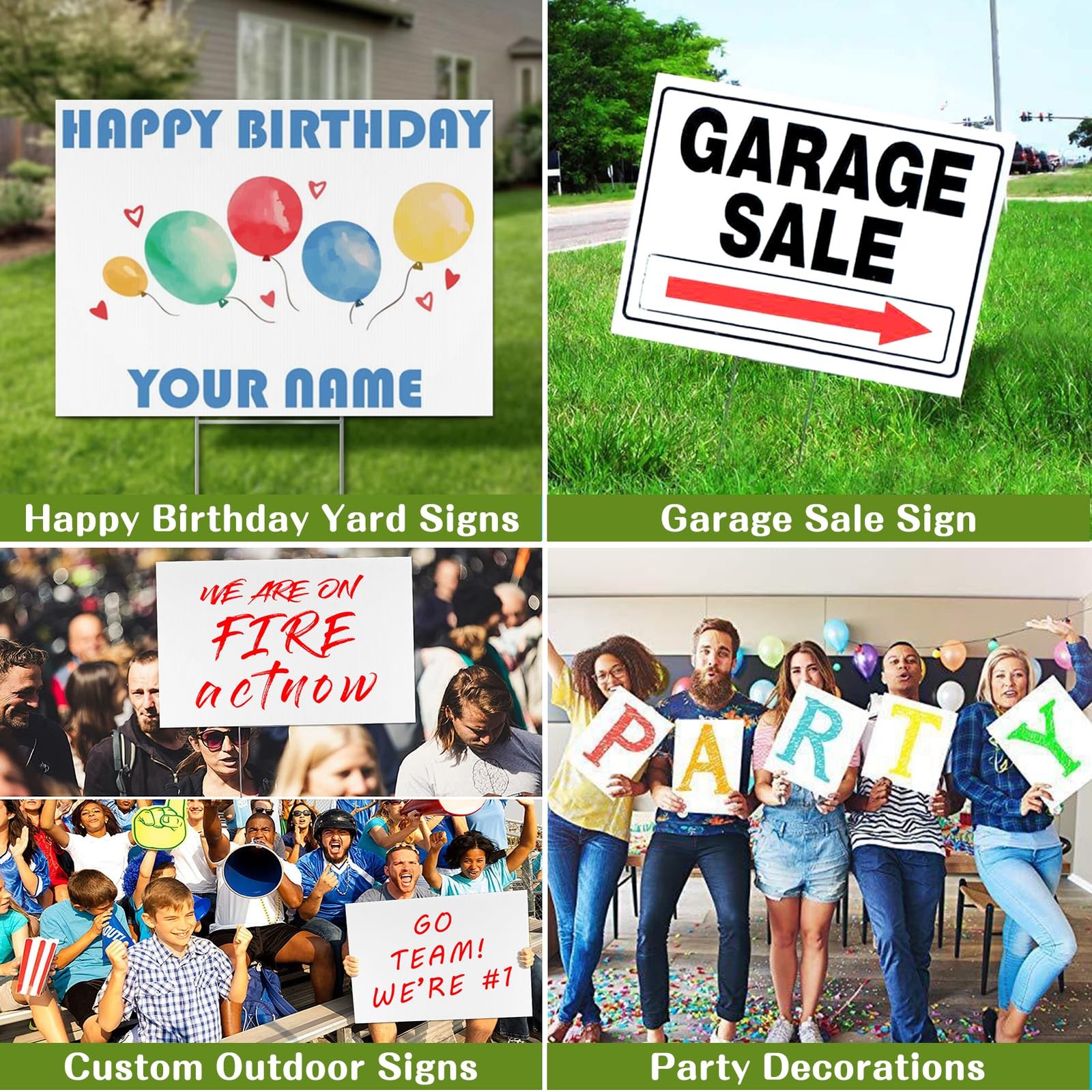 Blank Yard Signs with Stakes, Remiawy Custom Yard Sale Sign 17×12 Inch 4 Pack…