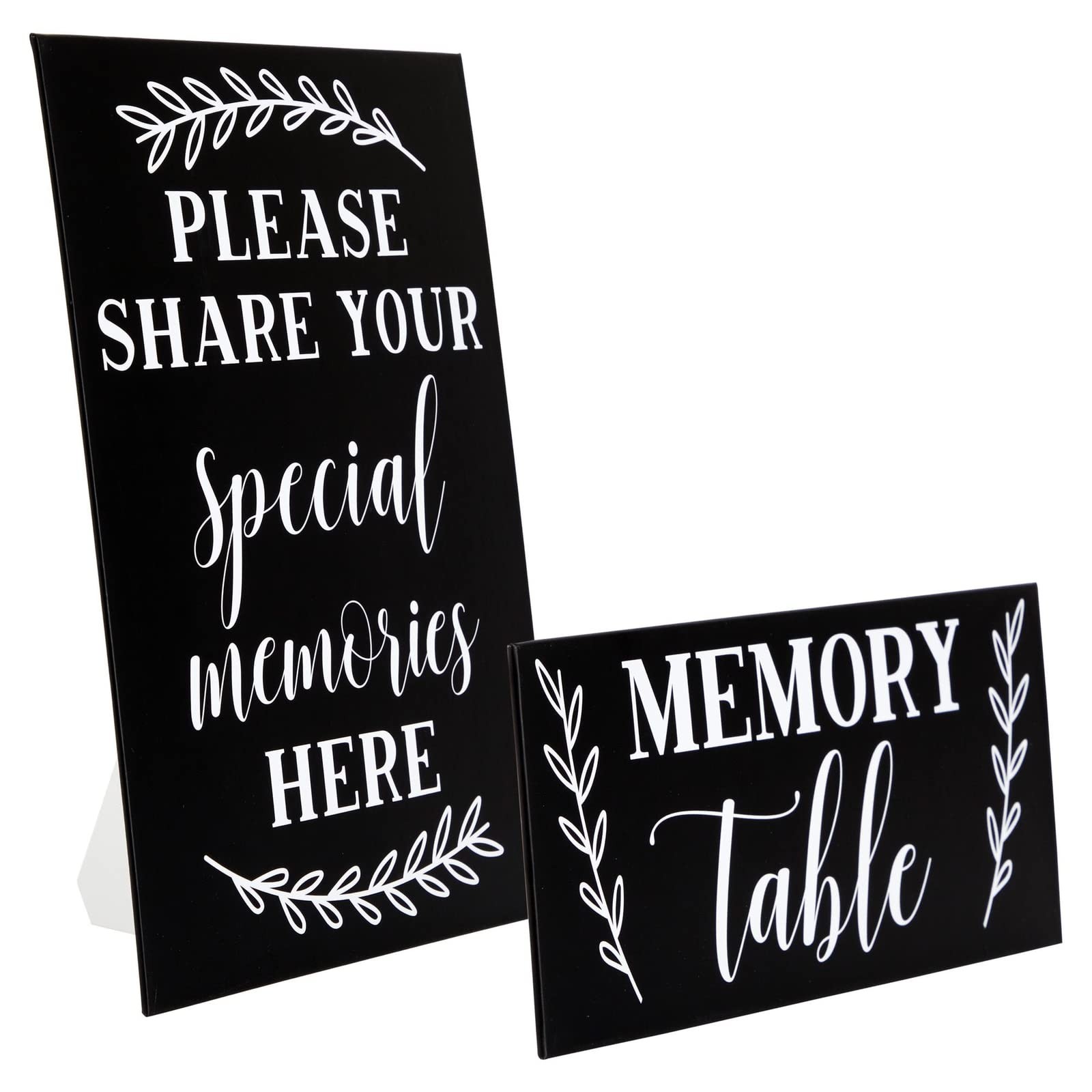 Juvale Rectangular Memory Table Signs – Easel for Funeral Medium, Black