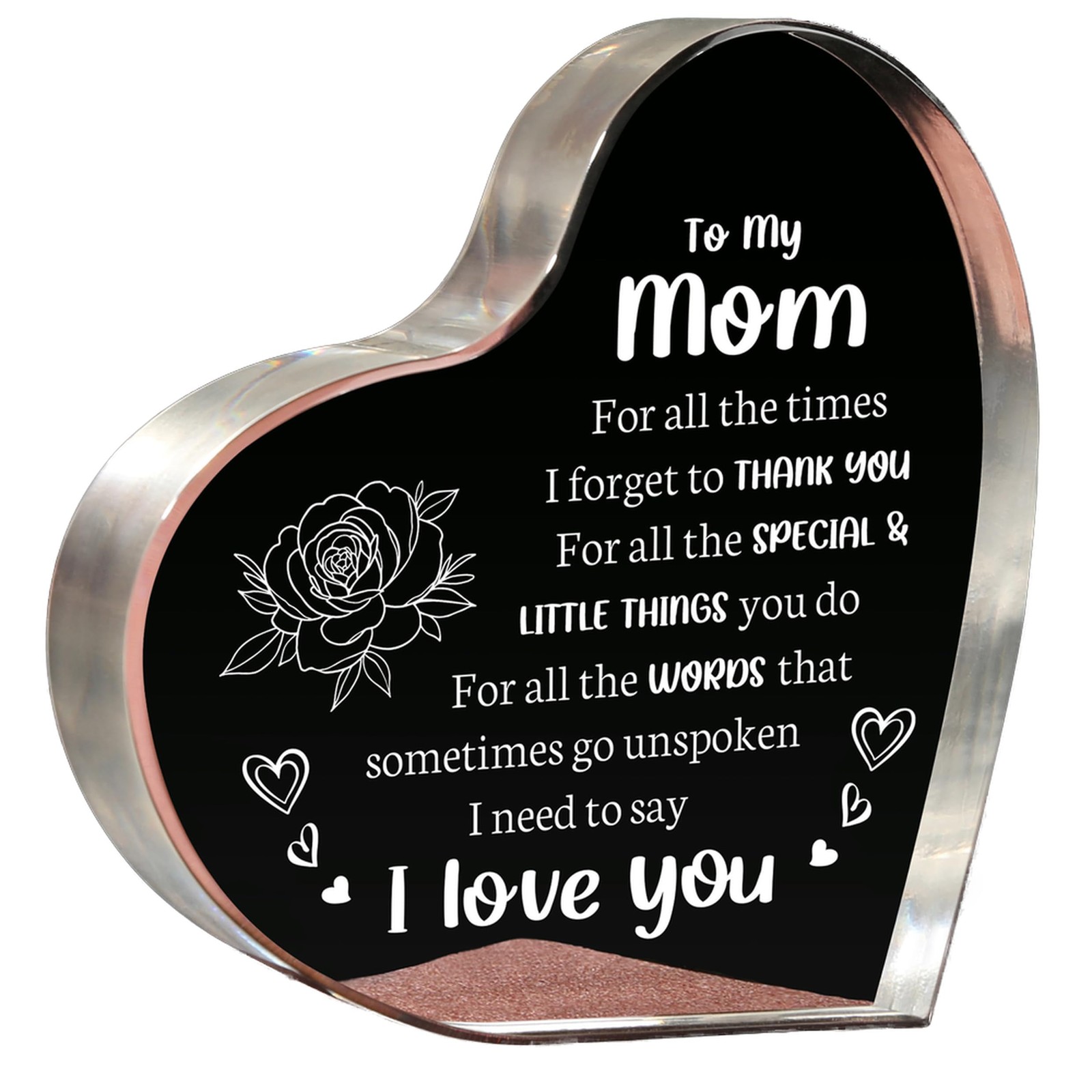 Mom Gifts for Mother’s Day, I Love You Mom Acrylic Keepsake Birthday Gifts f…