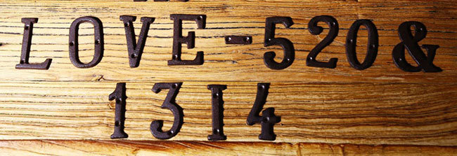 Cast Wrought Iron Black Antique House Door Alphabet 26 Letters & 10 Numbers