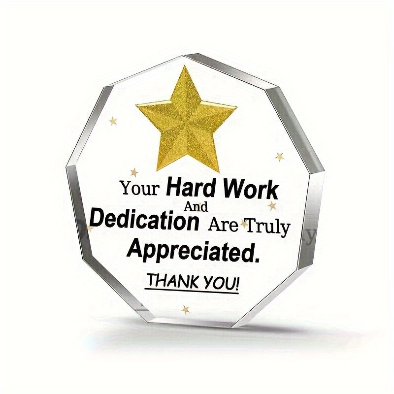 1 PC Inspirational Polygon Acrylic Work Gift Desktop Sign Decoration