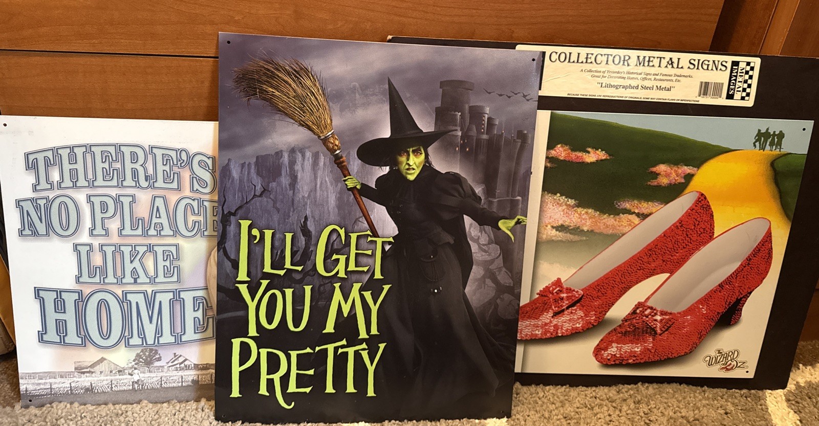 Lot Of 3~ Wizard of Oz Retro Decor Metal Tin Sign lithograph Dorothy 12.5” X 16”