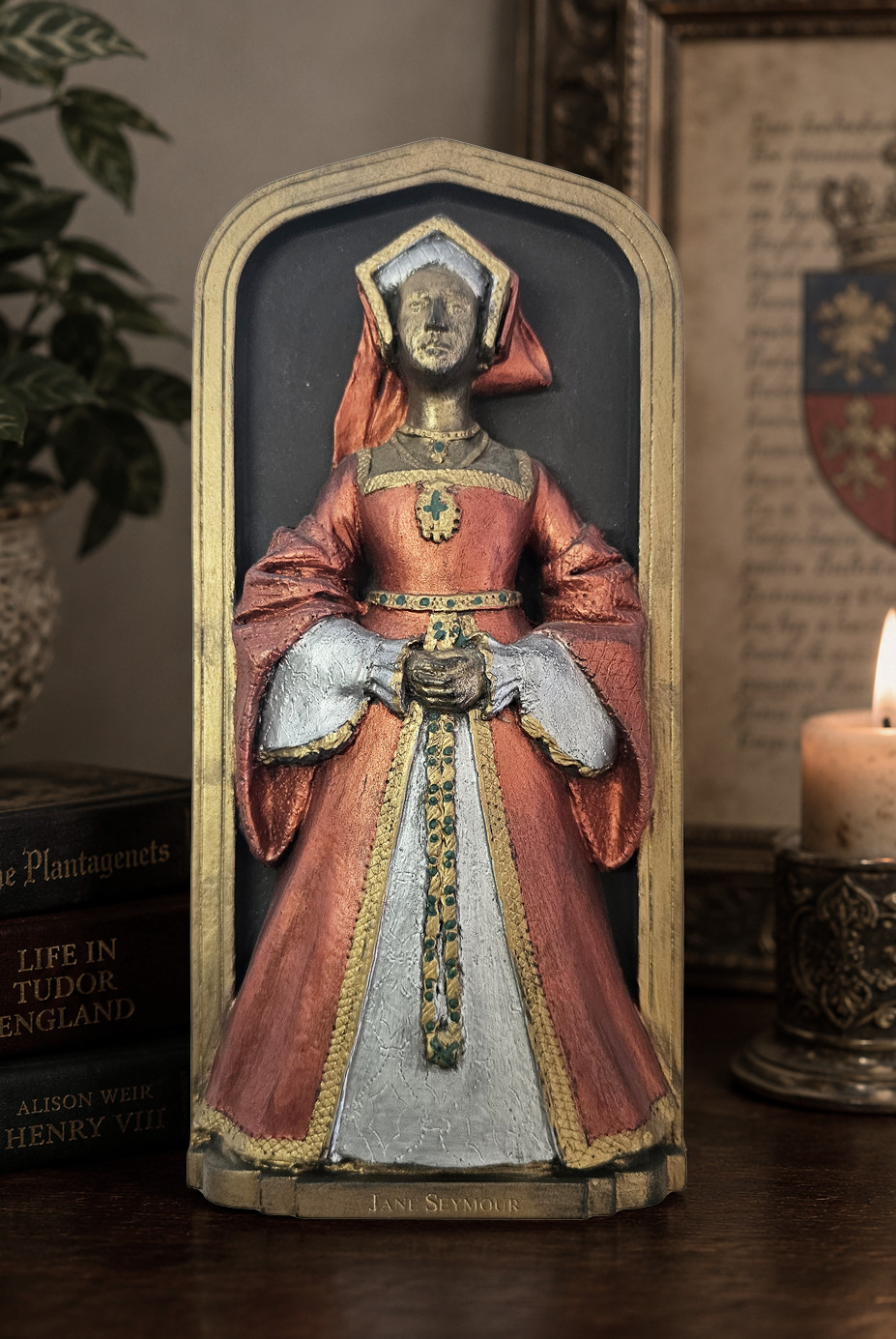Marcus Designs “Jane Seymour” Chalkware Wall Plaque DH Morton Tudor Art