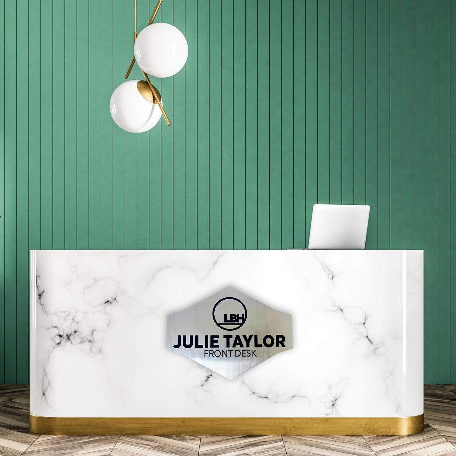 Office Front Desk Sign: Reception Sign with Company Logo and Name