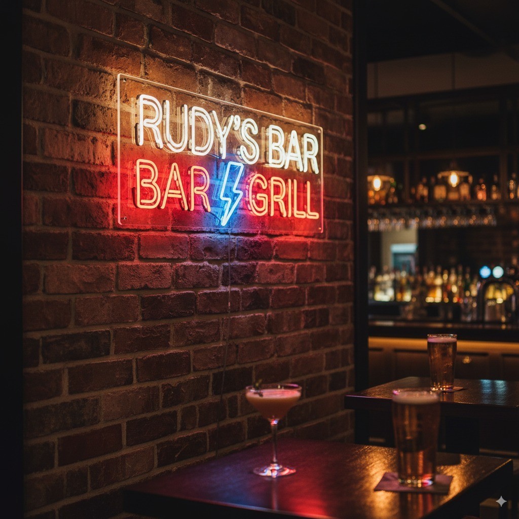 Bar Neon Sign, Custom LED Light for Cafe or Pub, Business Logo Neon Sign