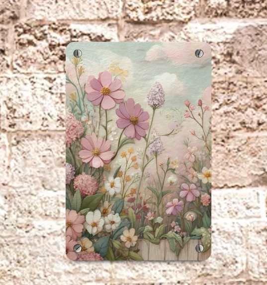 Farmhouse Whimsical Cottagecore Lavender Flowers Wall Decor Metal Sign 8×12 New