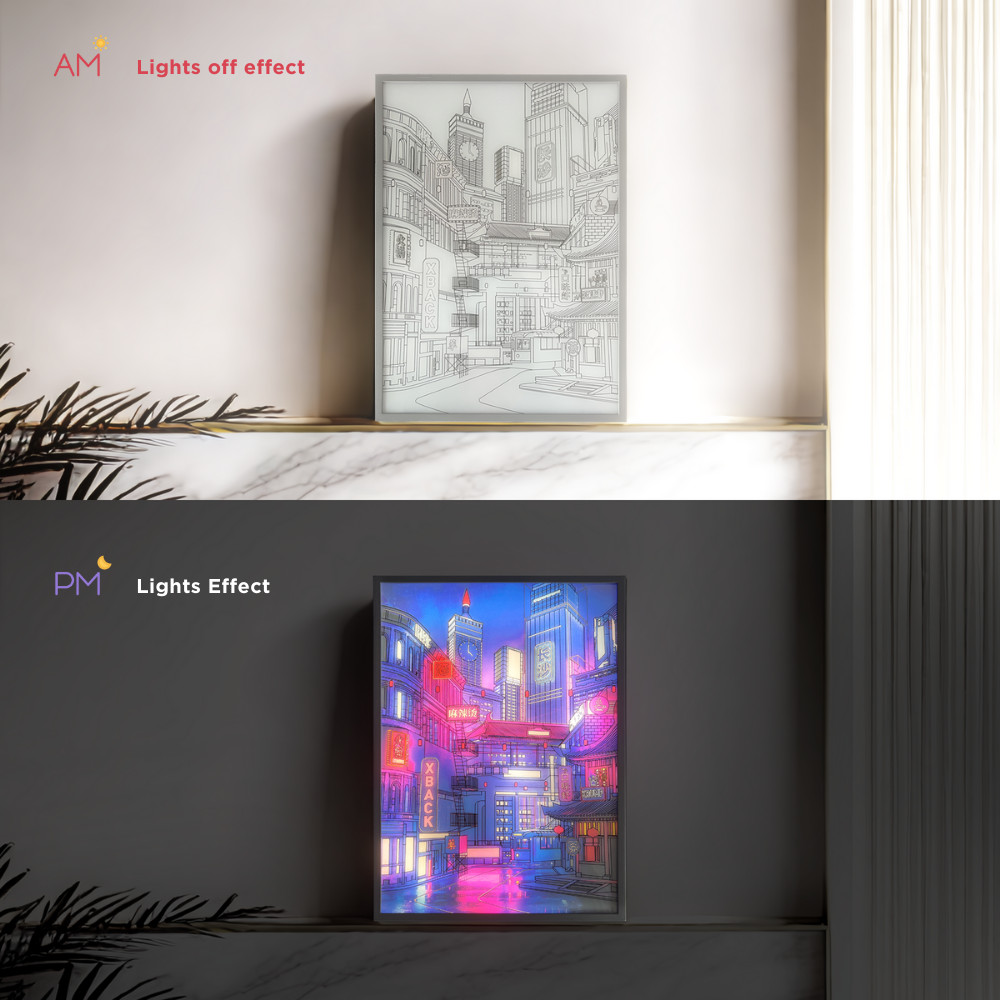 BRAND NEW Anime LED Night City View Glow RGB Colour Lights Gaming Desk Decor