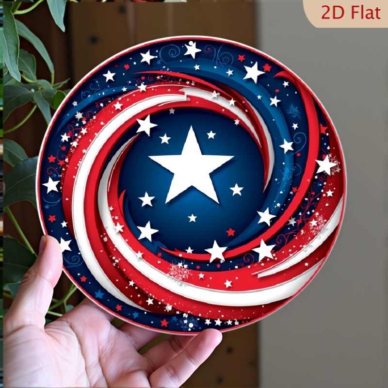 Aluminum Metal Sign Round 8 Inch Patriotic Decorative Funny Wall Art