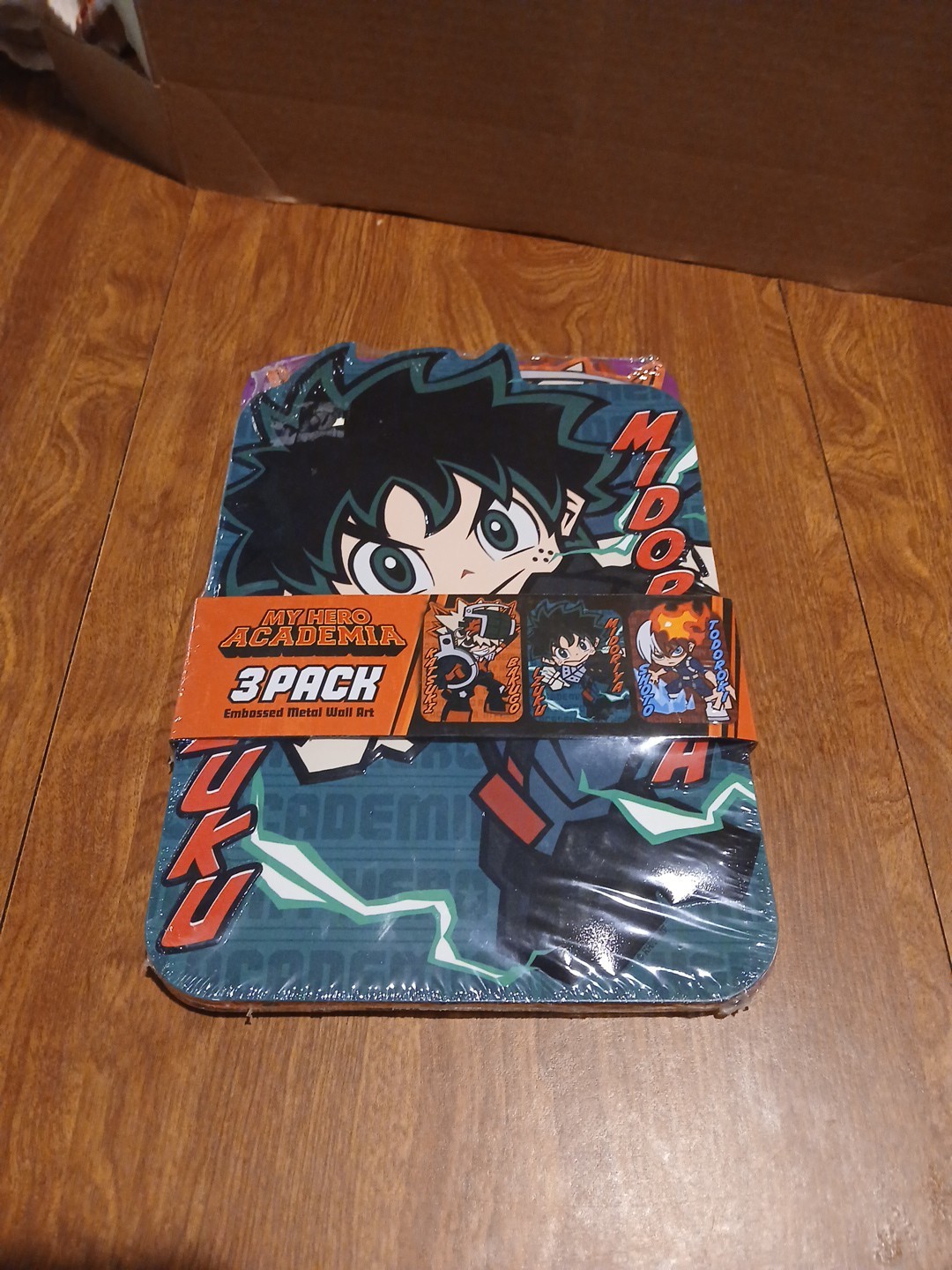 3 Pack of MY HERO ACADEMIA Embossed Metal Wall Art: Katsuki/Izuku/Shoto Todoroki