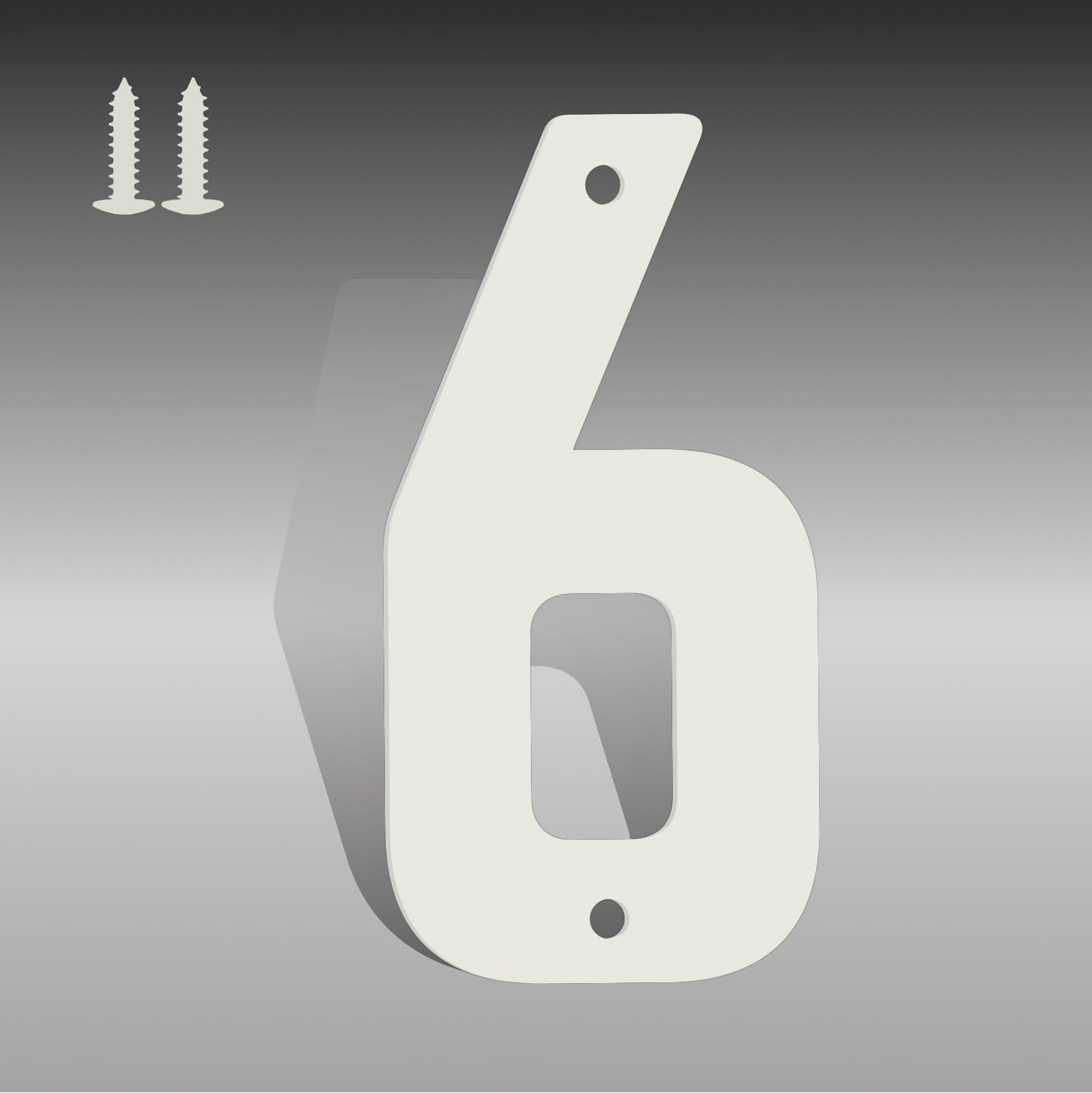 4 Inch White Metal Letters, Modern House Numbers for Outside, White Door Mail…
