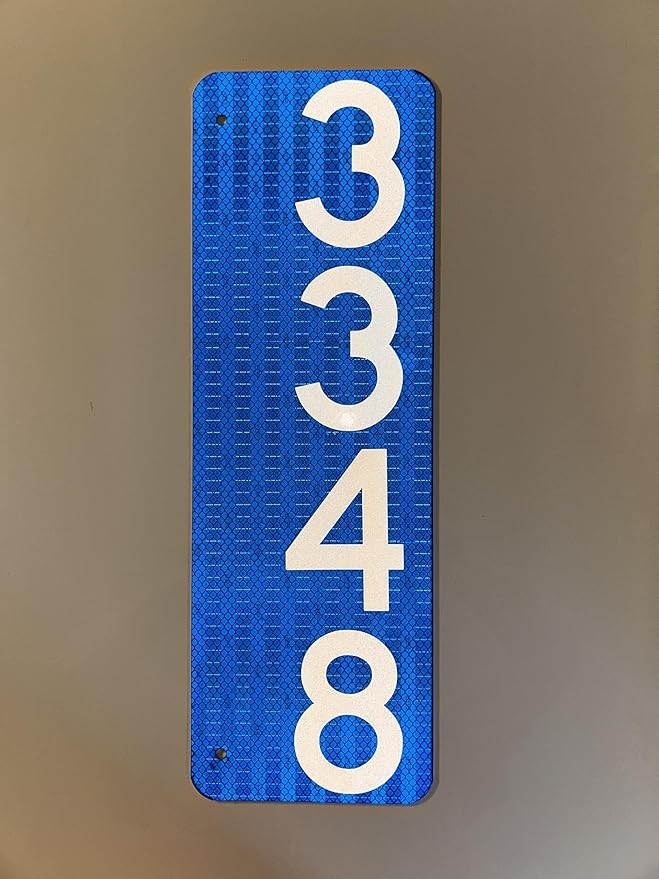 One-Sided Vertical Reflective 18″x6″ Address Marker/911 Aluminum Sign by SSMG