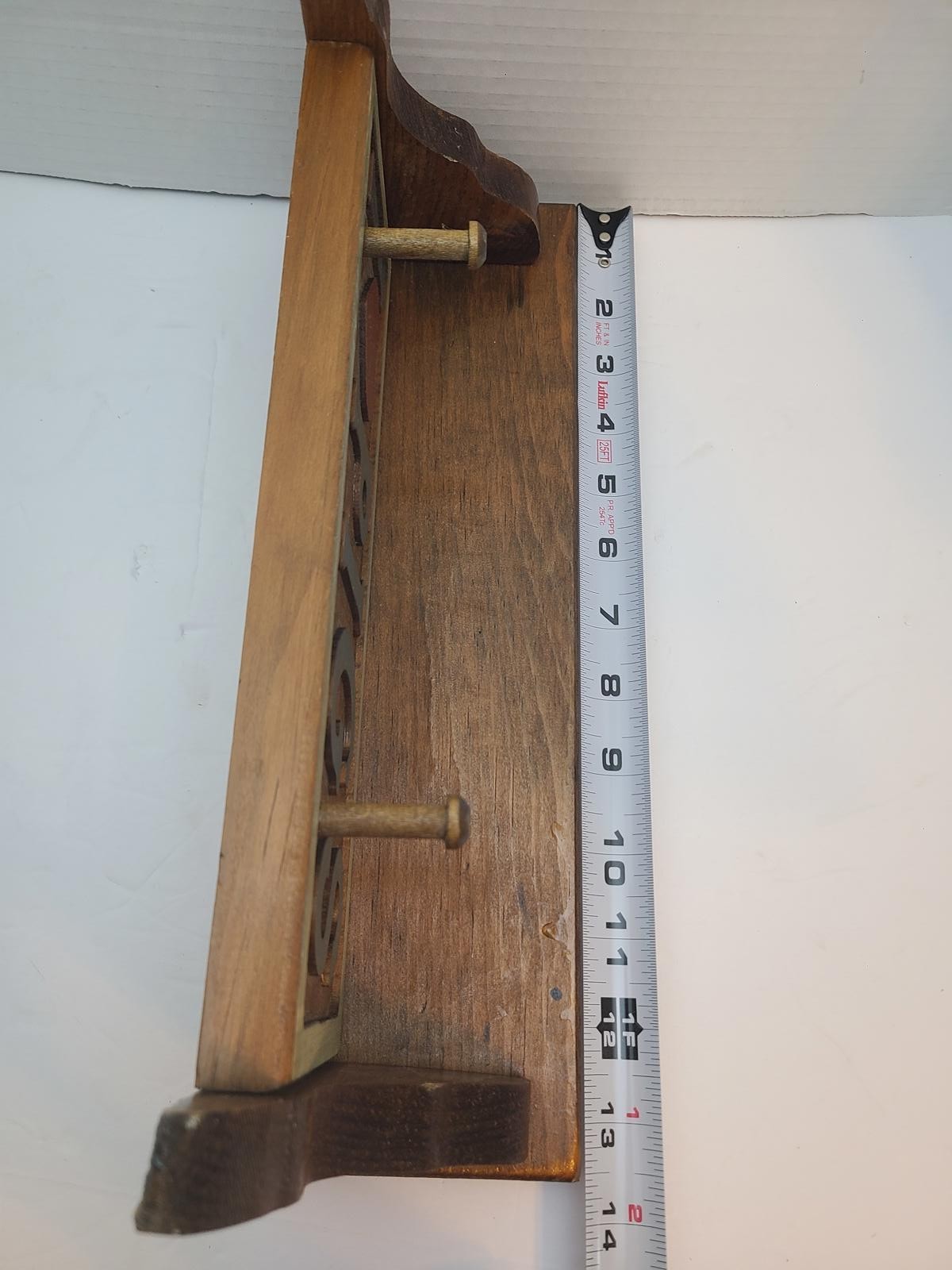 Wooden Vintage 13.5 Inch Wall Shelf Rack I Love Pigs Farmhouse Country Cottage