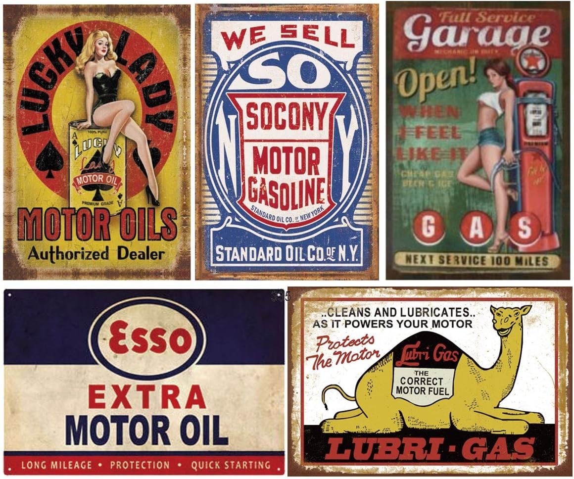 Vintage Gas Oil Tin Signs Collection