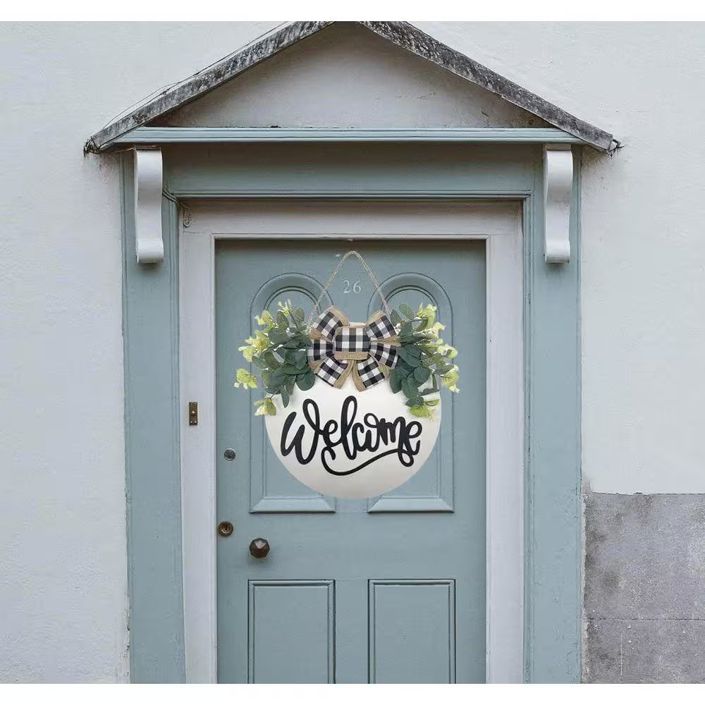 11.8 In. X 11.8 In. Farmhouse Wreath Wall Decor Wooden by Hanging Wall Art