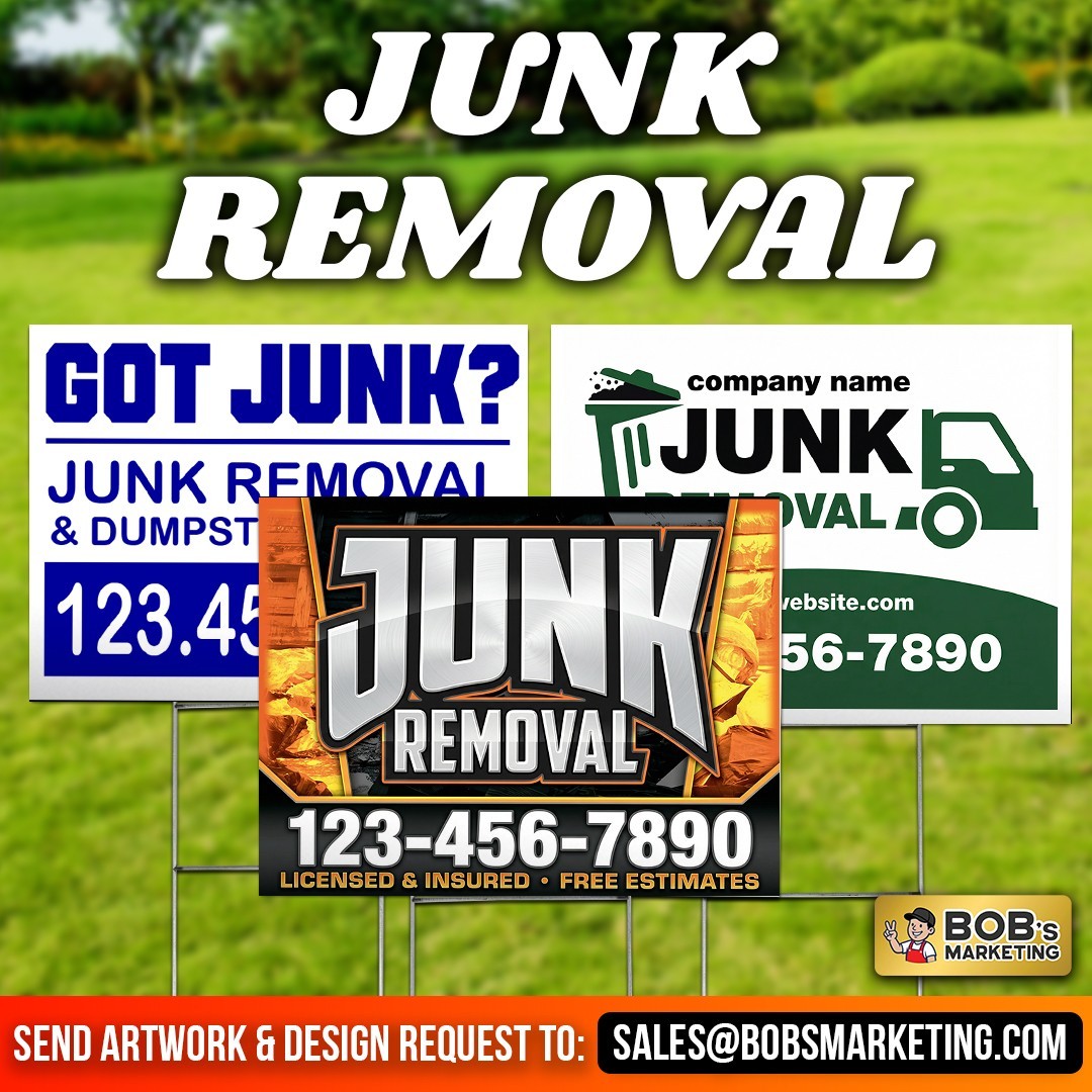 5 Pack Custom Yard Signs 24×18 Full Color Wholesale Printing + Metal H Stakes