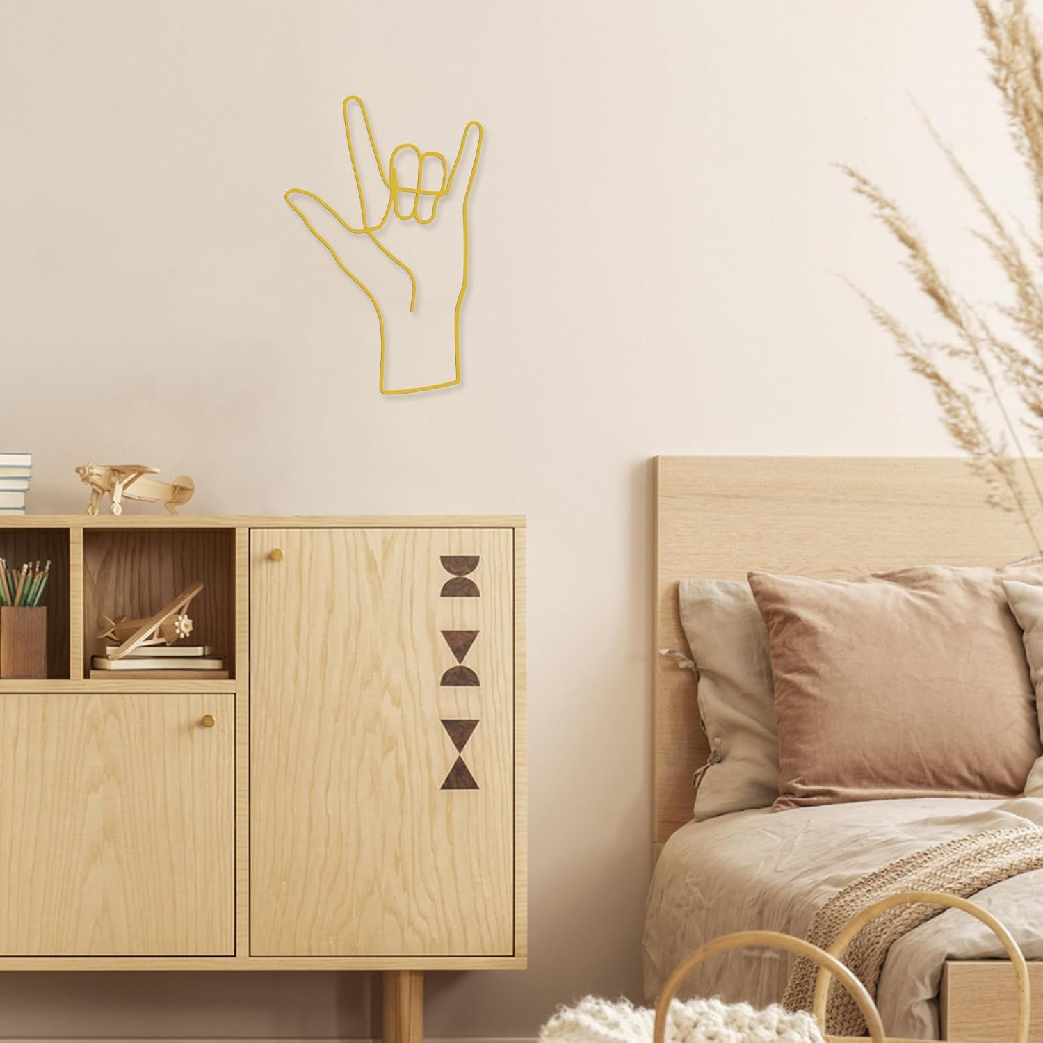 ASL I Love You Heart Hands Decor Sweet Metal Love Sign,Home Decor for Bedroom Li