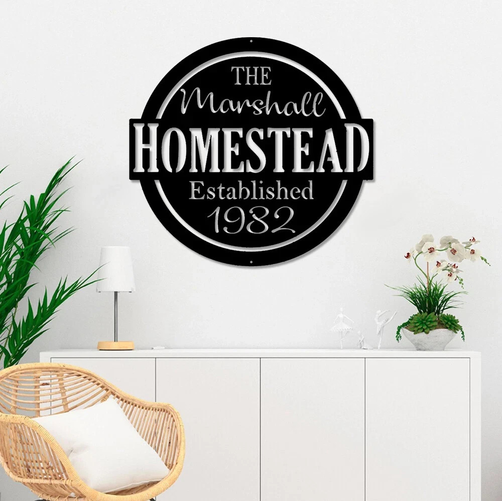Personalized Family Homestead Metal Signs, Custom Homestead Wall Art Decor